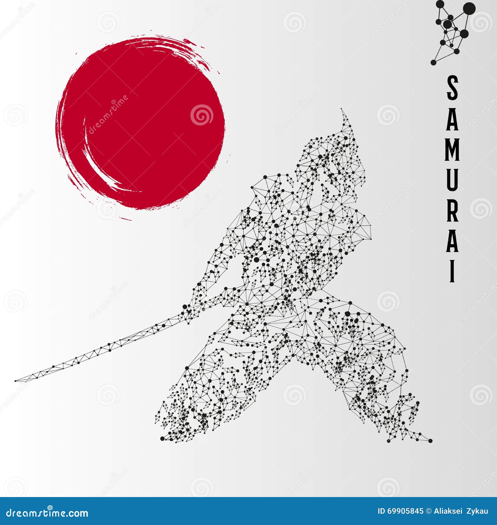 Samurai, Abstract Japanese Brush Font And Numbers Vector Illustration