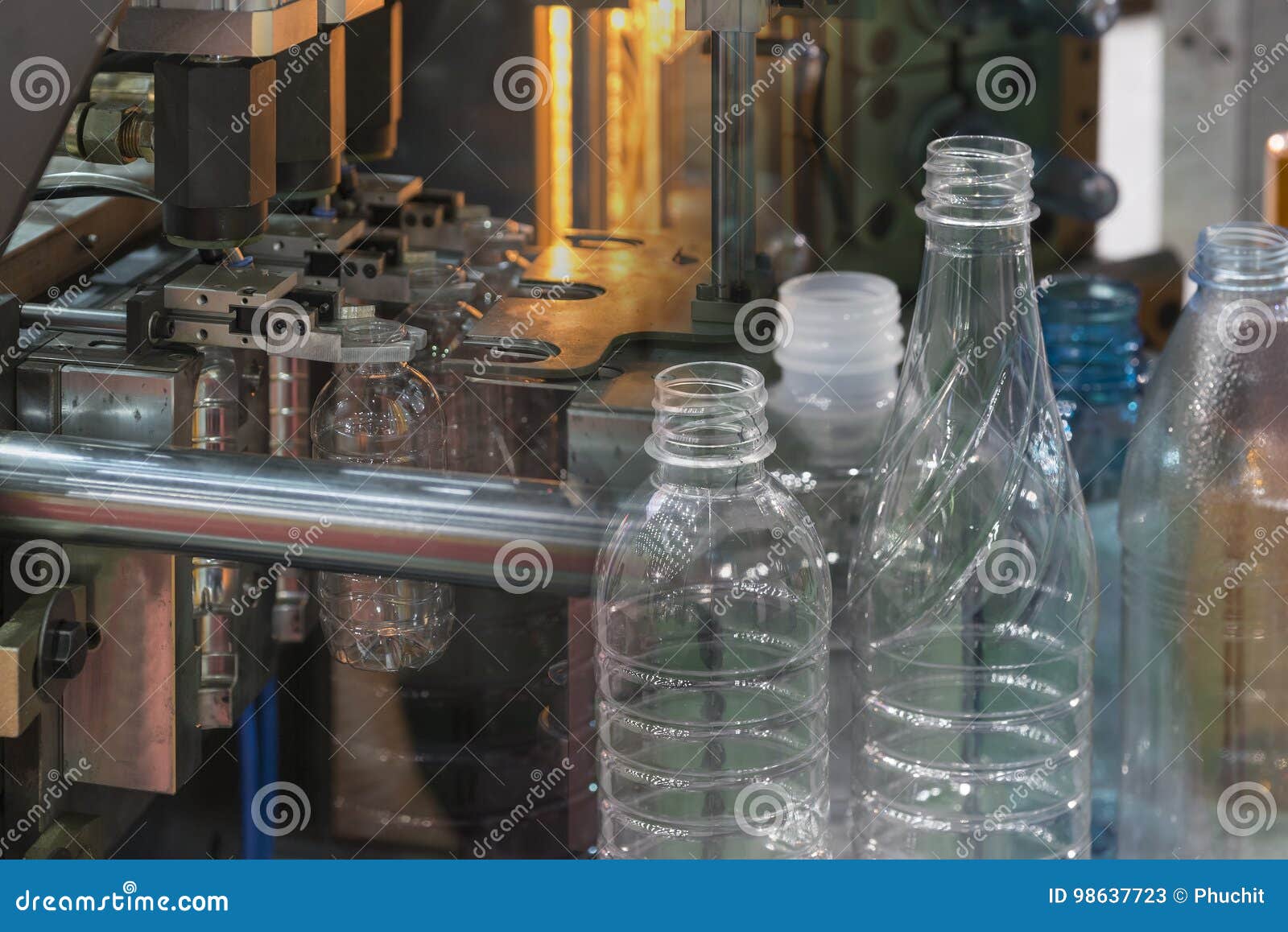 The Abstract Scene of Plastic Bottling Stock Image Image of machinery