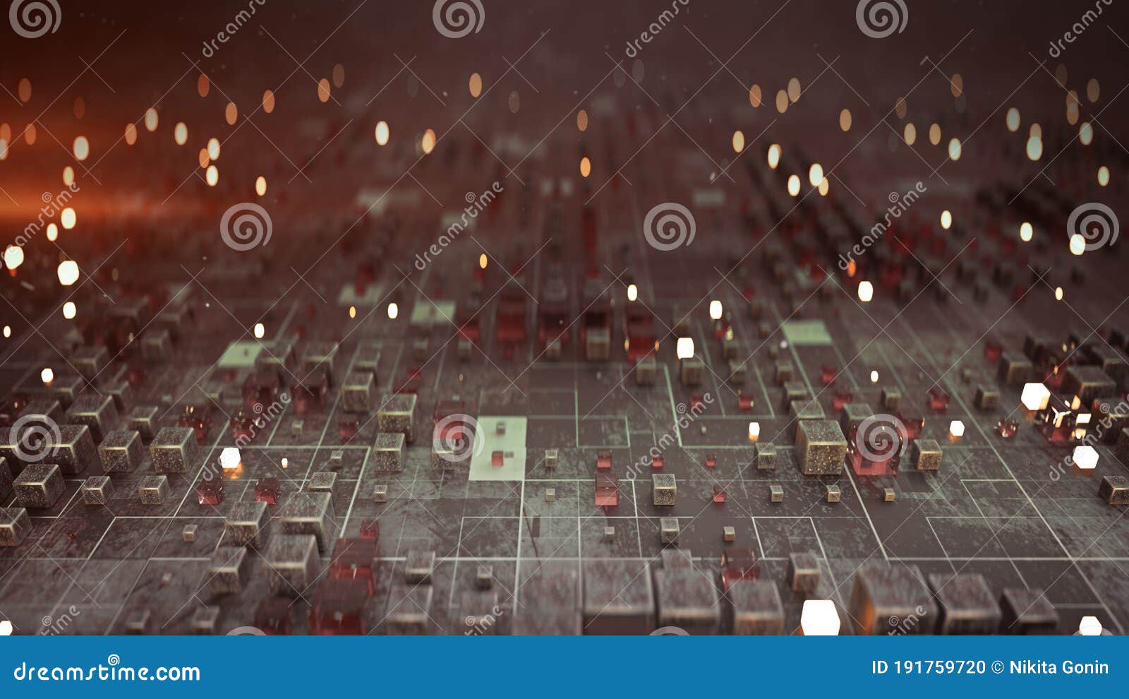 abstract sci-fi structure 3d render