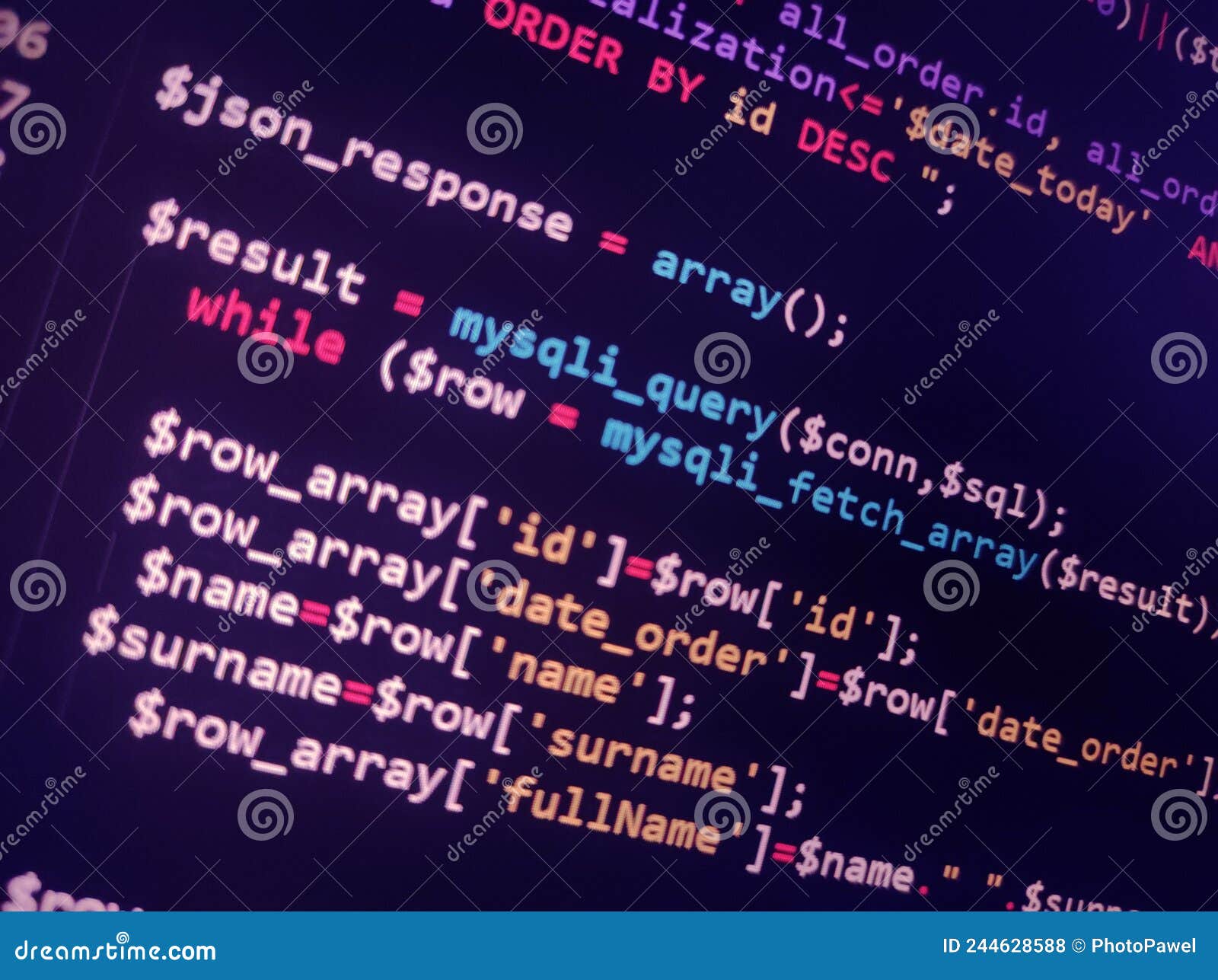 Abstract Screen Code Background. Technology Development Concept Texture ...