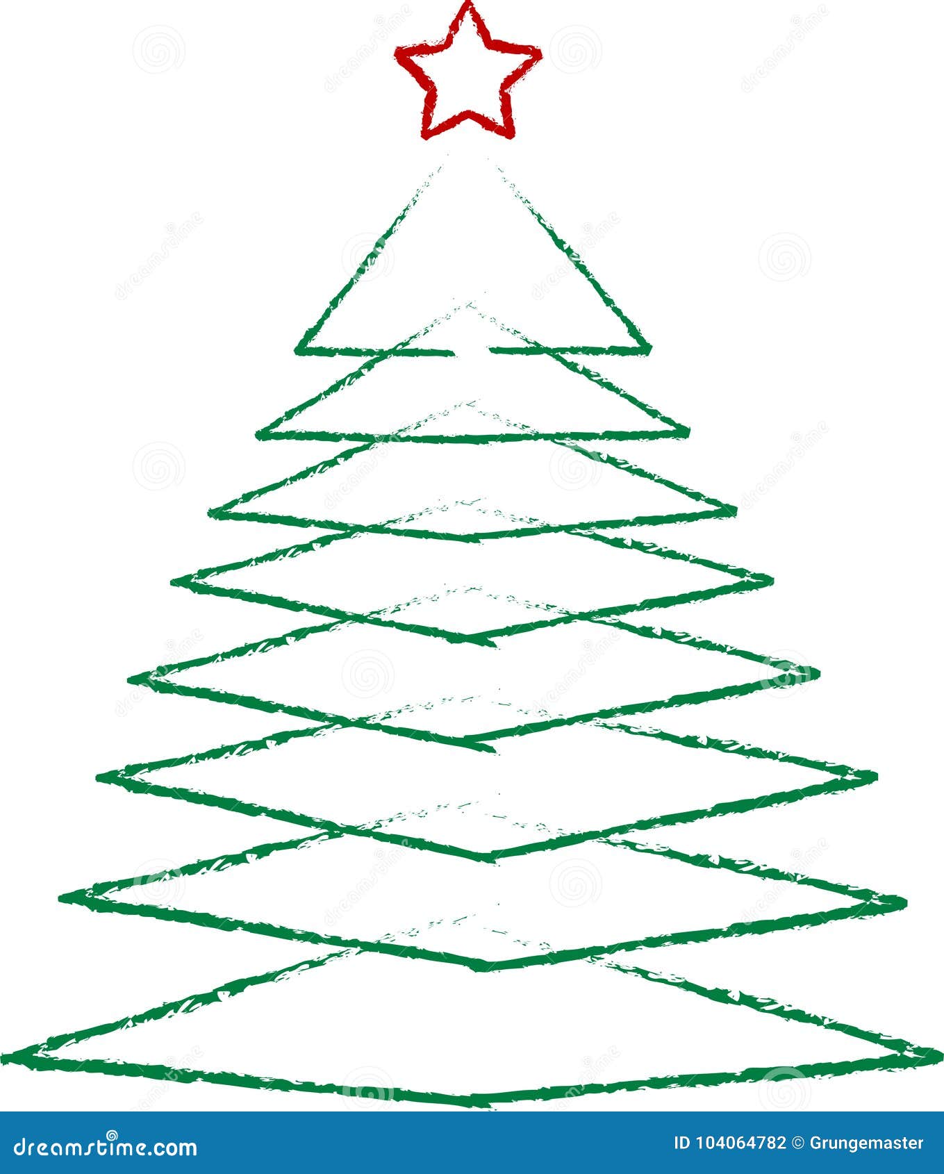 abstract scribble of a christmas tree,