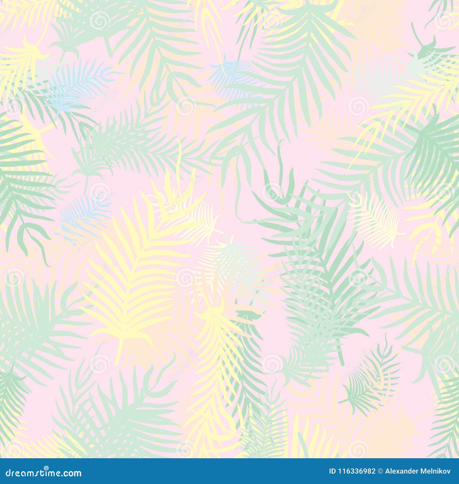 Abstract seamless backdrop of palm fronds.Vector