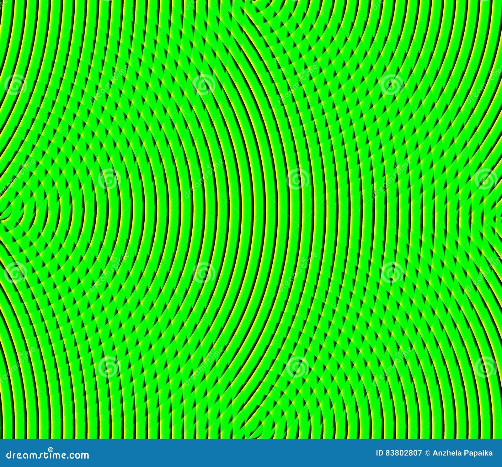 Abstract Seamless Background of Green, Yellow Stripes, Spots Stock
