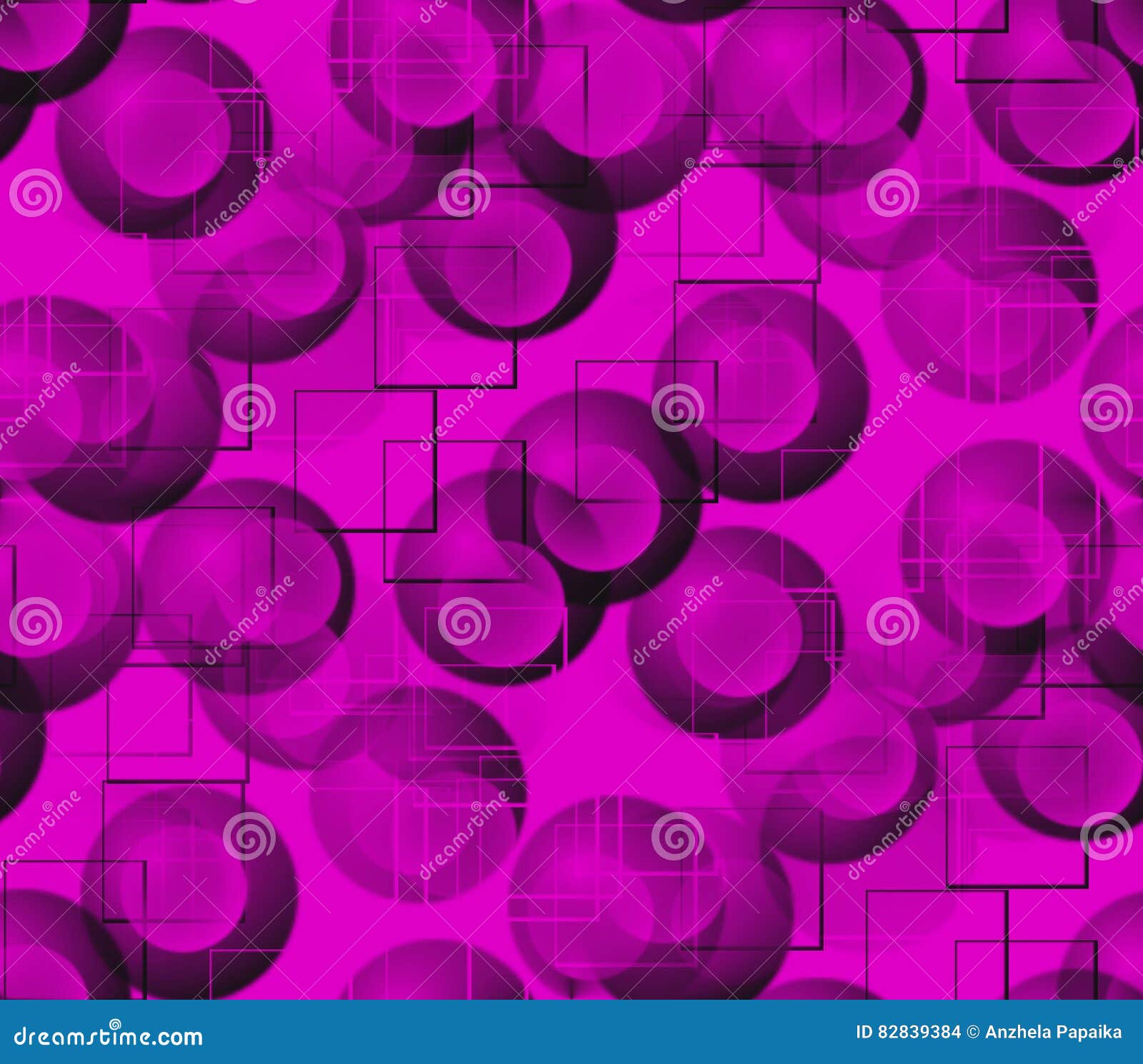 Abstract Seamless Background in the Pink Balls and Pink Circles Stock