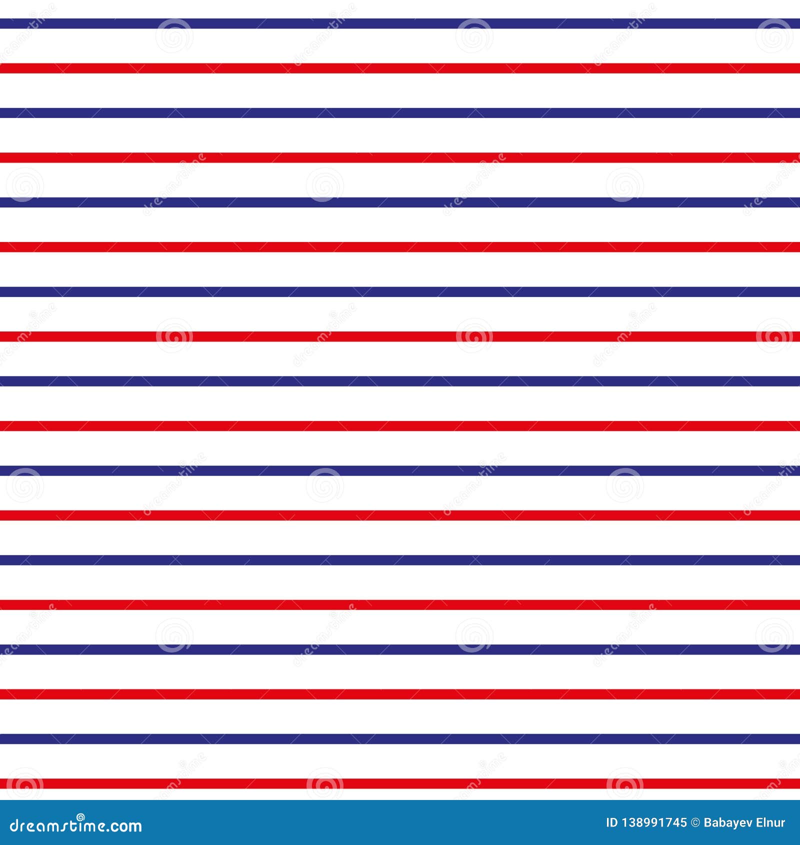 Abstract Seamless Horizontal Striped Pattern with Red, Blue White Stripes. Vector Illustration Stock Vector - Illustration of material, print: 138991745