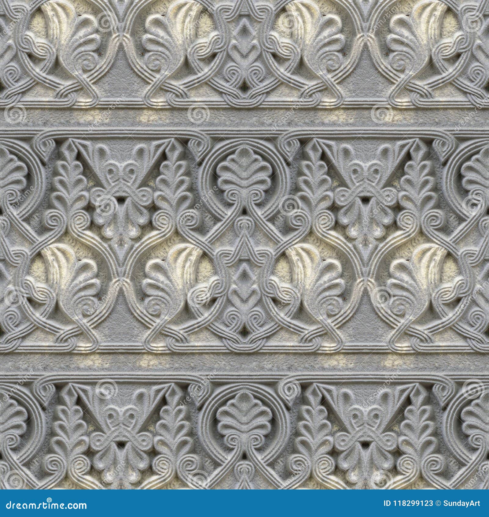 Seamless Photo Texture Of India Ornament On The Stone Plates