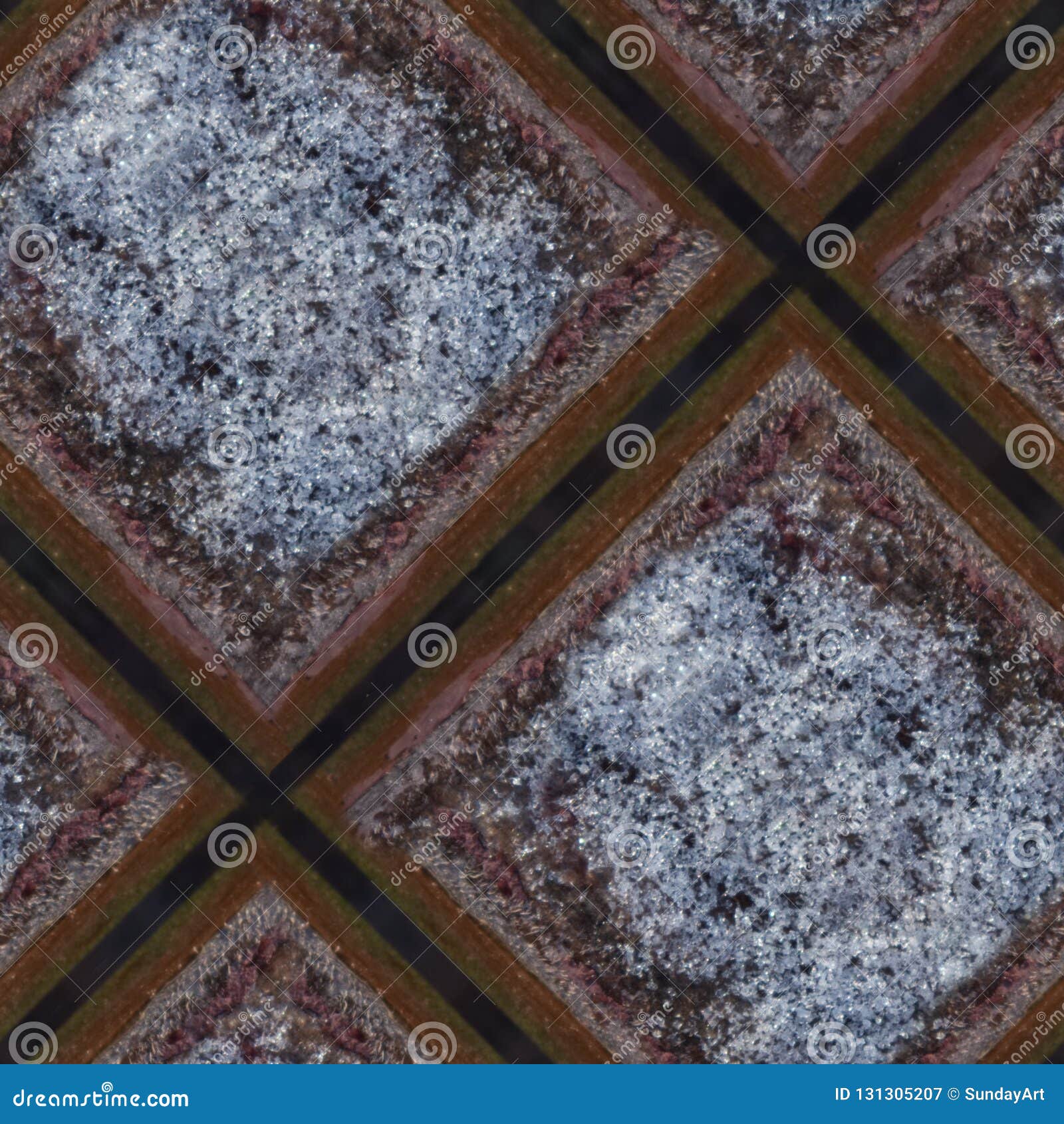 seamless photo texture of wooden tiles with ice on frost day