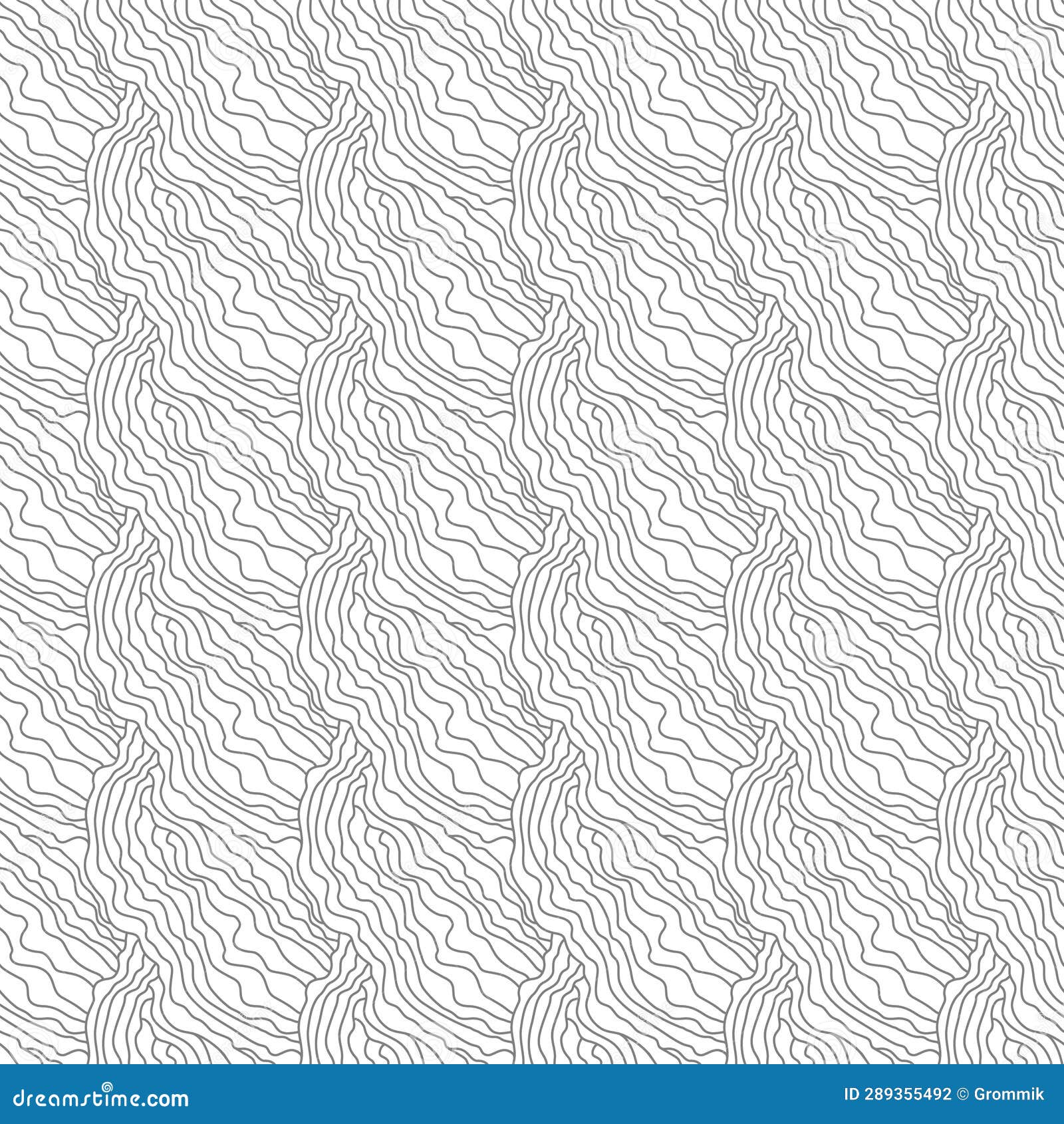 Abstract Seamless Pattern of Sinuous Lines Stock Illustration