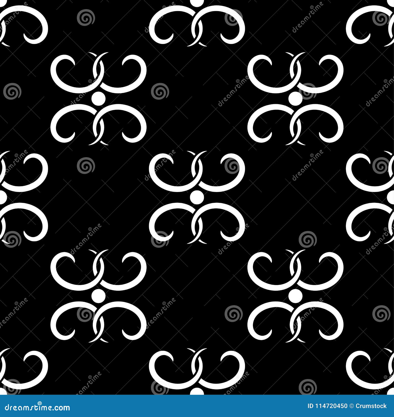 Abstract Black and White Seamless Pattern for Textile, Fabrics or Wallpapers Stock Vector
