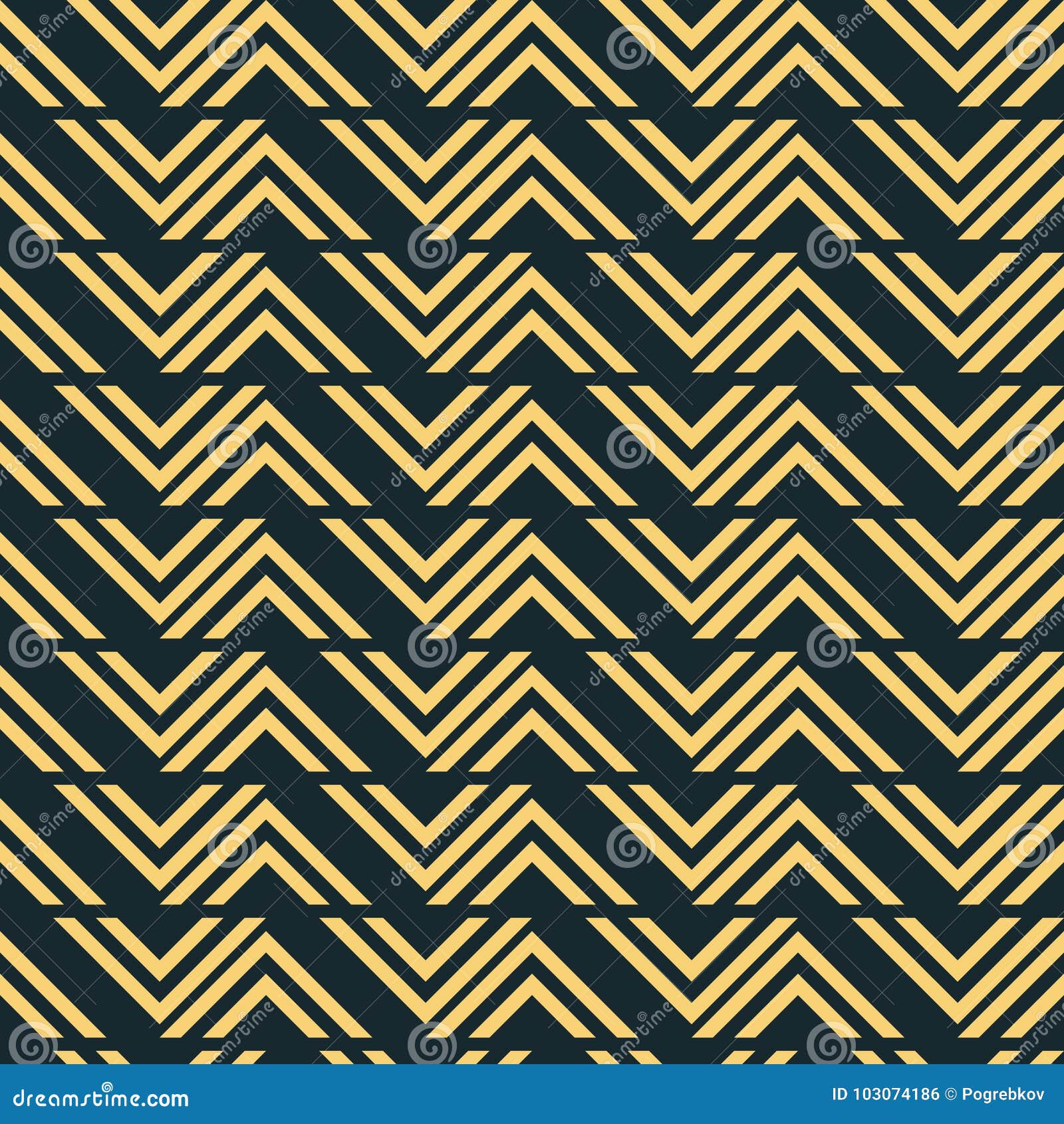 Seamless Pattern of V Shapes Forming Peculiar Zigzag Stock Vector
