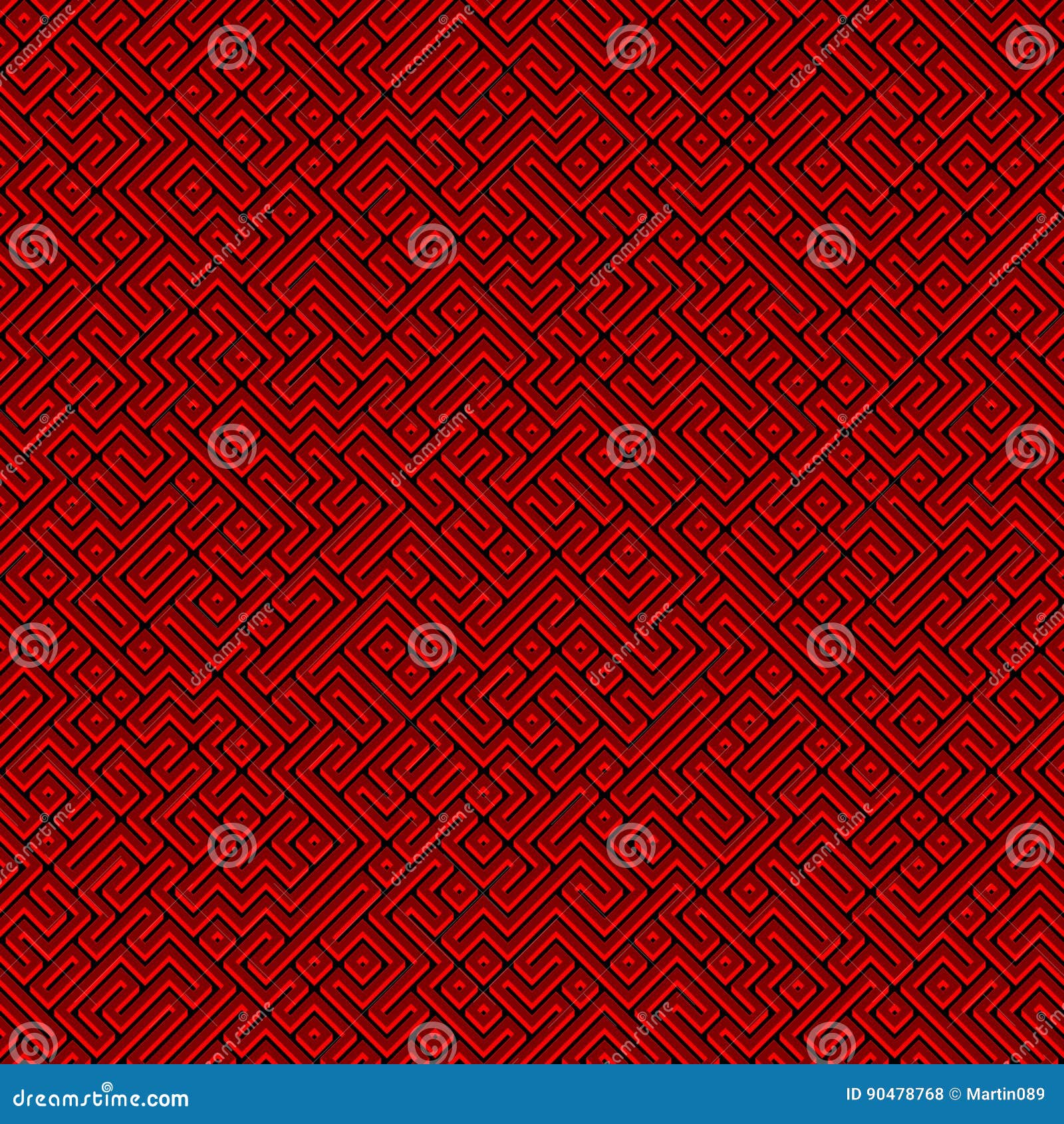Abstract Seamless Red Maze Pattern Stock Illustration - Illustration of ...
