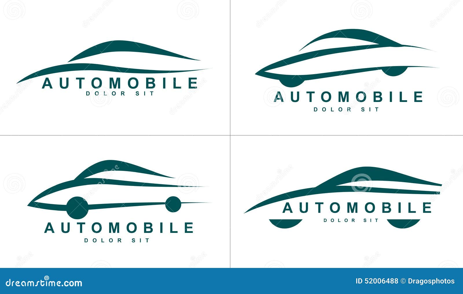 Abstract Shapes Logo Icon for Car or Automobile Stock Vector