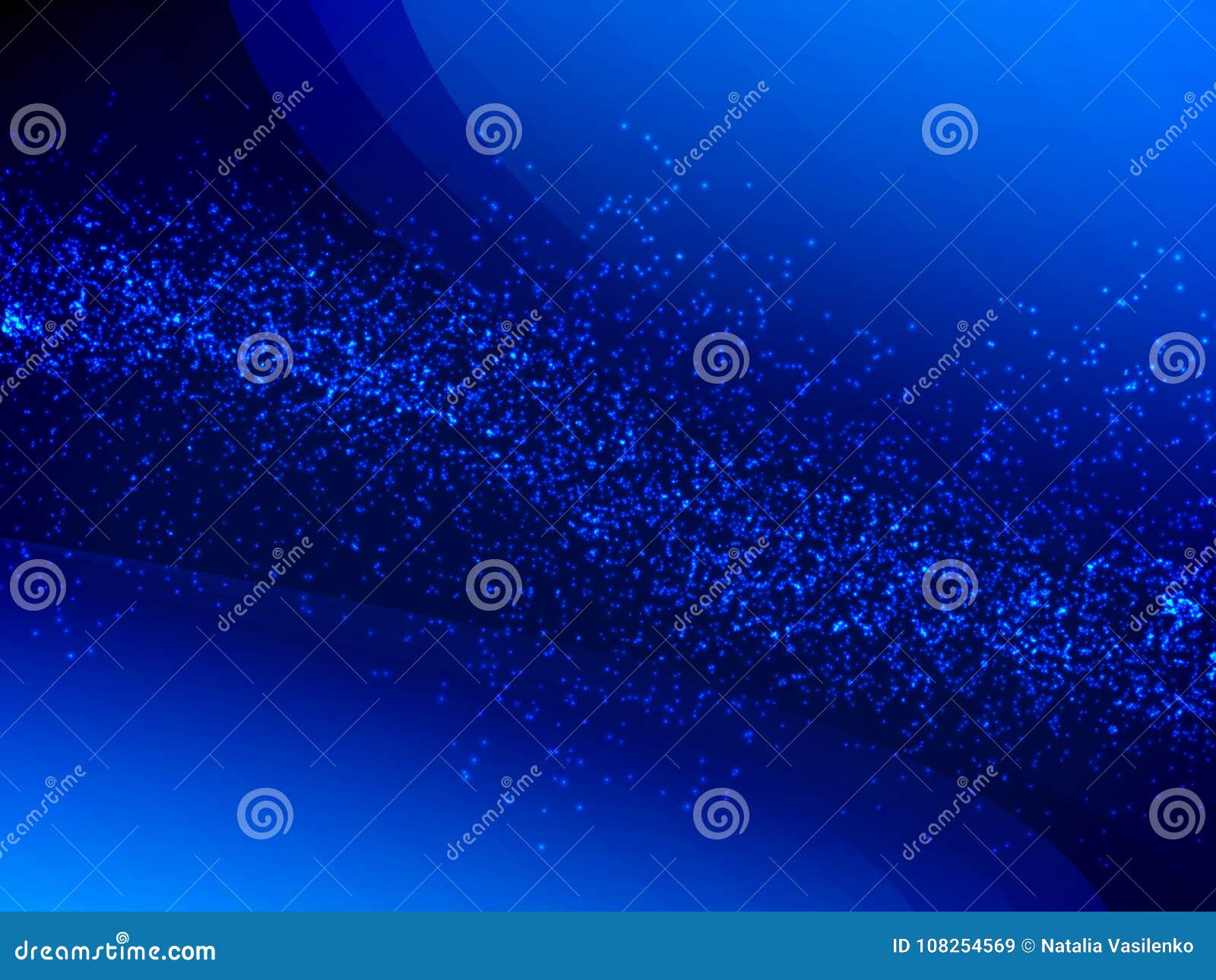 Abstract Shiny Glitter Dark Blue Background with Magic Effect Stock