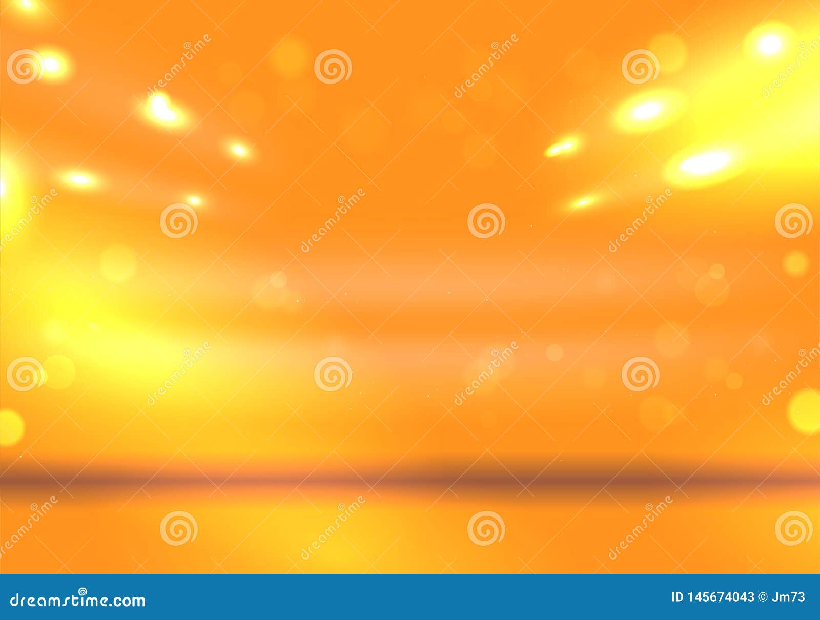 Abstract Shiny Orange Background with Lights and Copy Space Stock