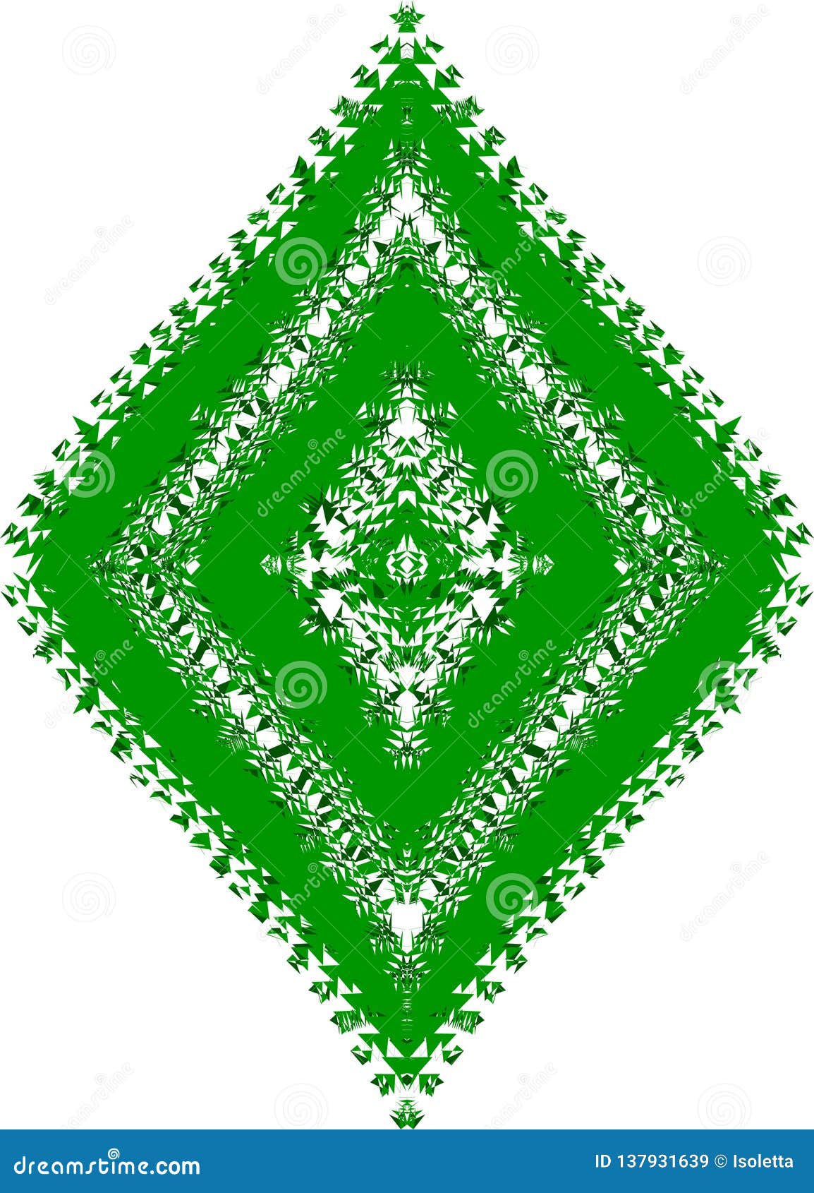 abstract sign or . greeen rhombus  on white background