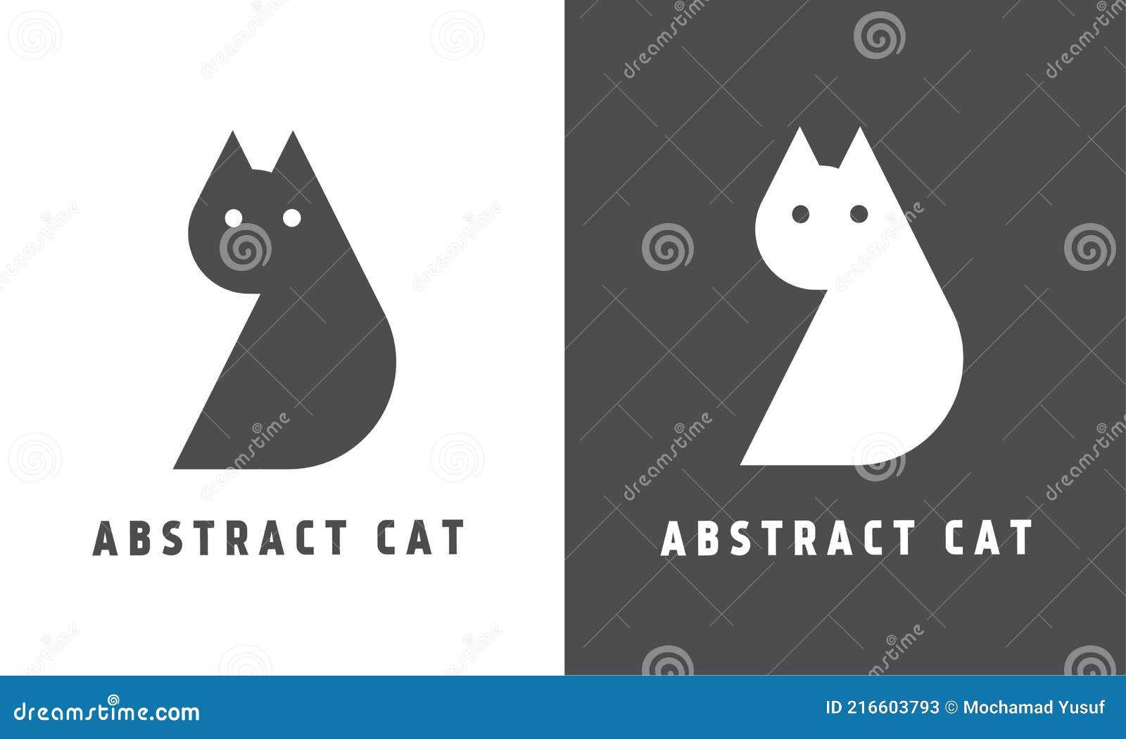 abstract cat vector icon illustration design template
