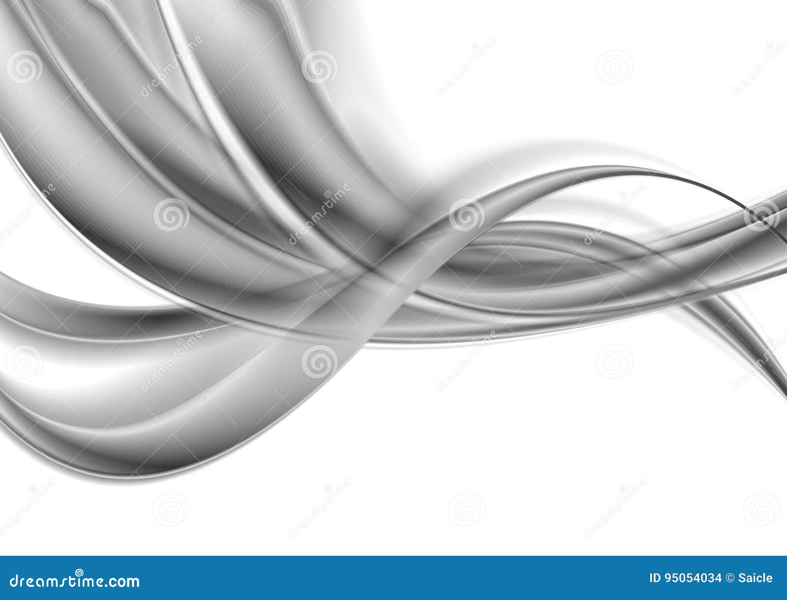Abstract Silver Grey Blurred Waves Background Stock Vector