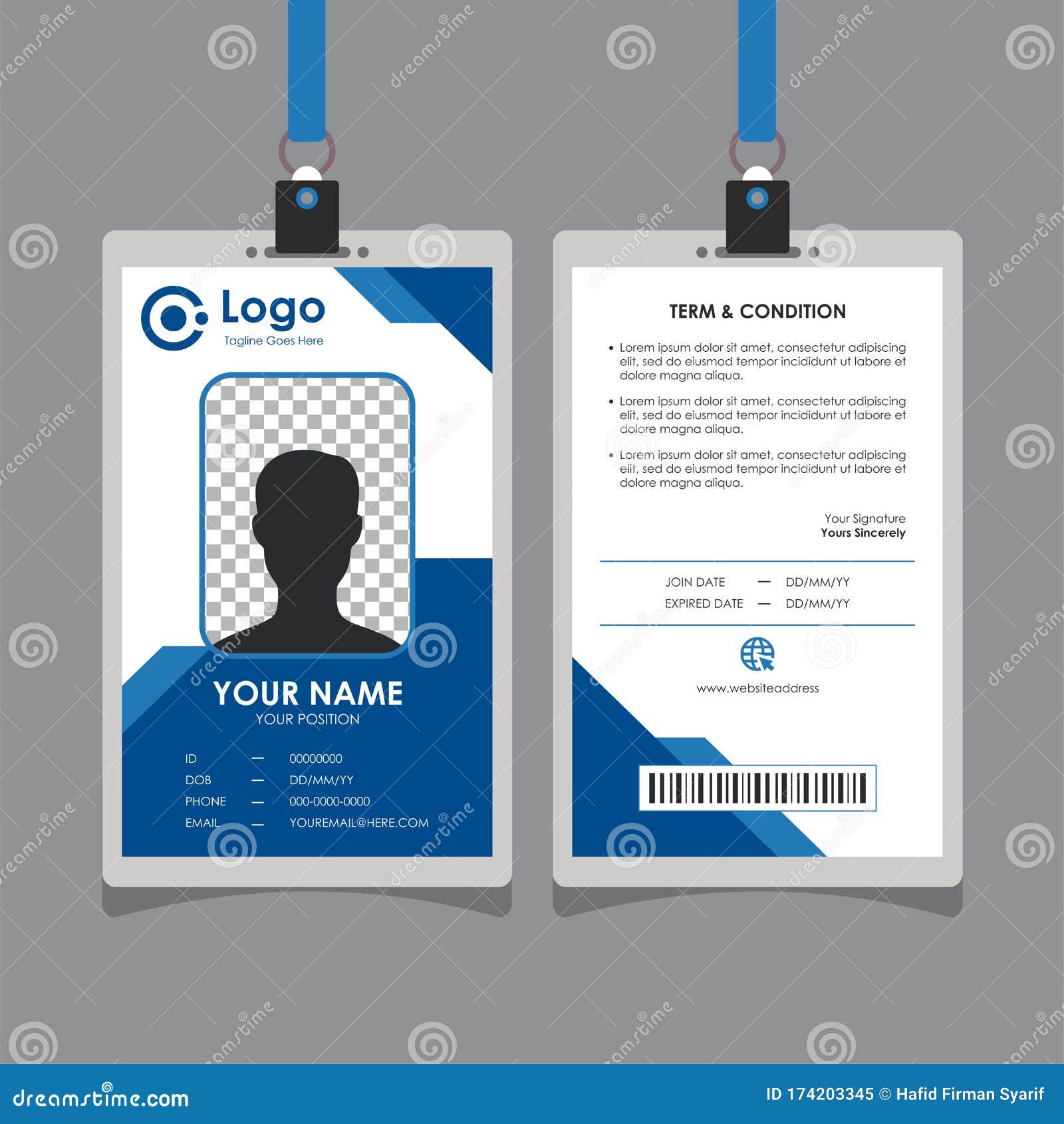 Abstract Simple Geometric Blue Id Card Design Stock Vector Illustration Of Conference Blue Abstract Simple Geometric Blue Id Card Design Stock Vector Illustration Of Conference Blue