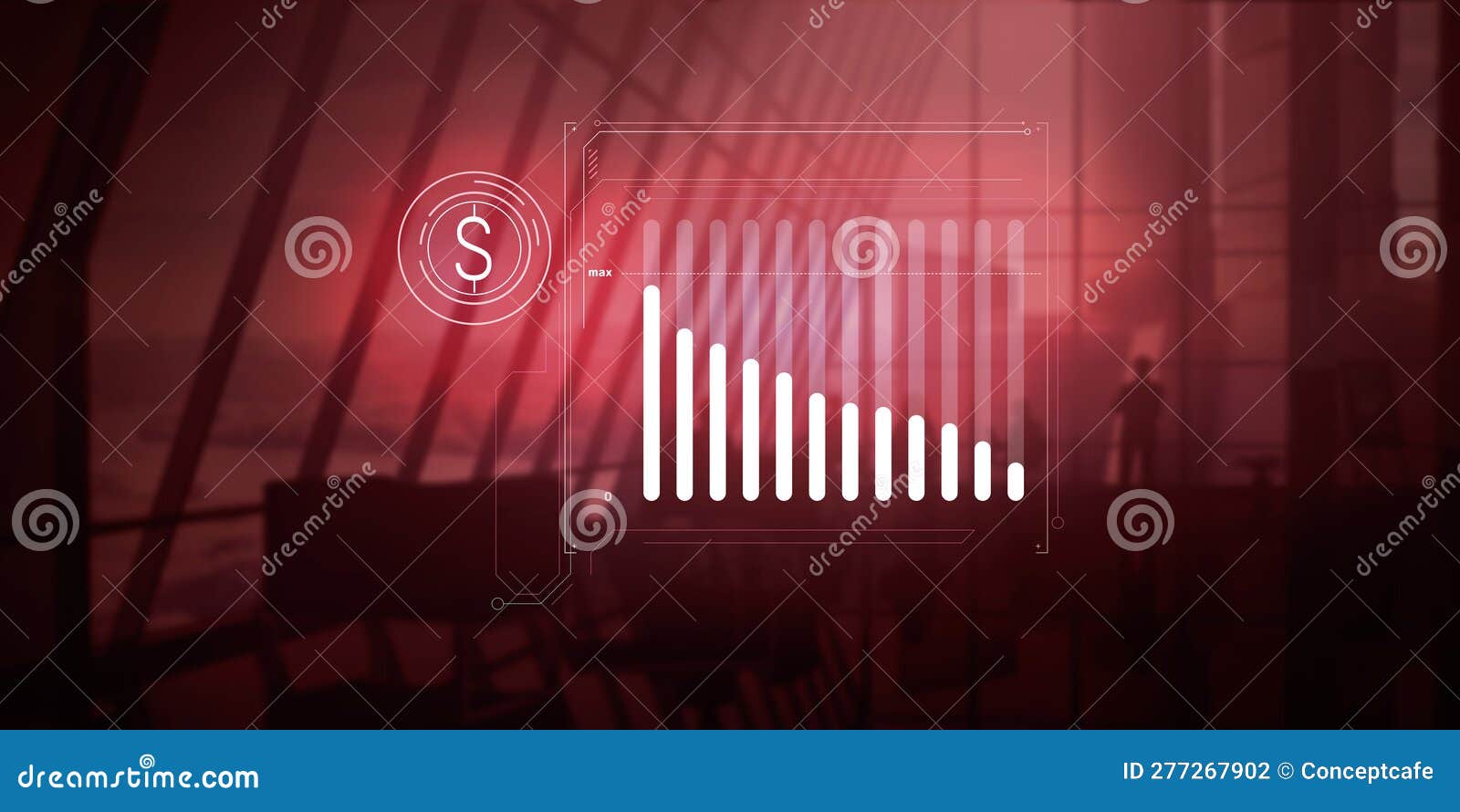 Abstract Simple Infographic about Dollar Price Fall. Stock Photo