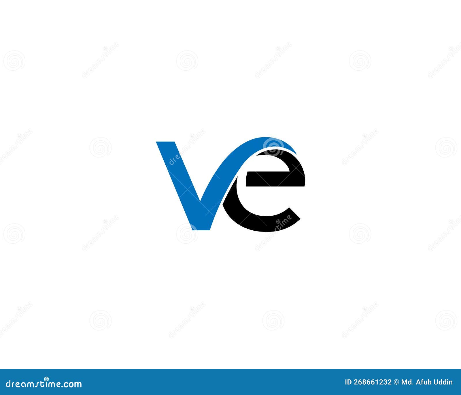 abstract simple letter ve logo 