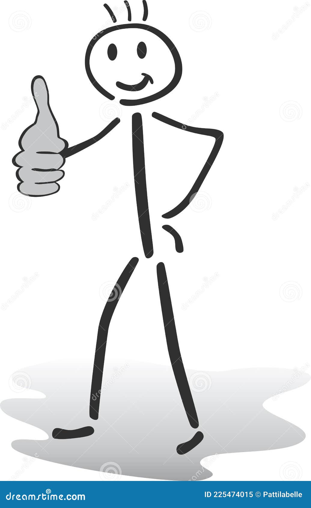 Illustration of a Stick Man - Thumbs Up - Ok Stock Vector - Illustration of  gesture, business: 225474015