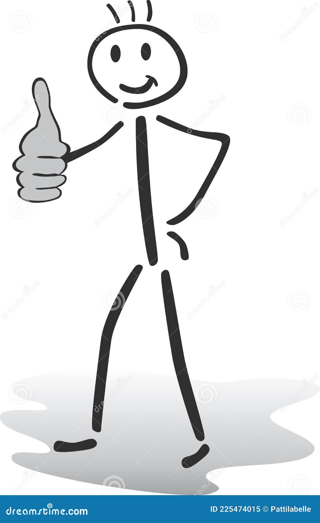 Illustration of a Stick Man - Thumbs Up - Ok Stock Vector