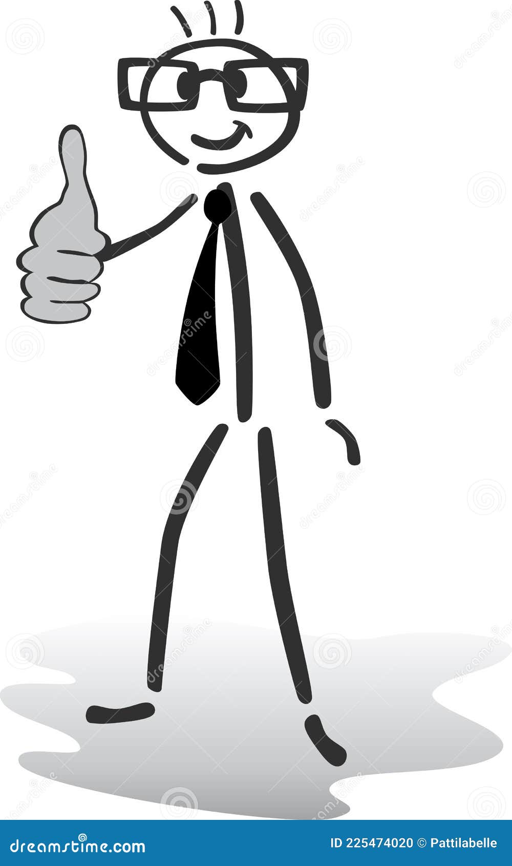 Illustration of a Stick Man - Thumbs Up - Ok Stock Vector