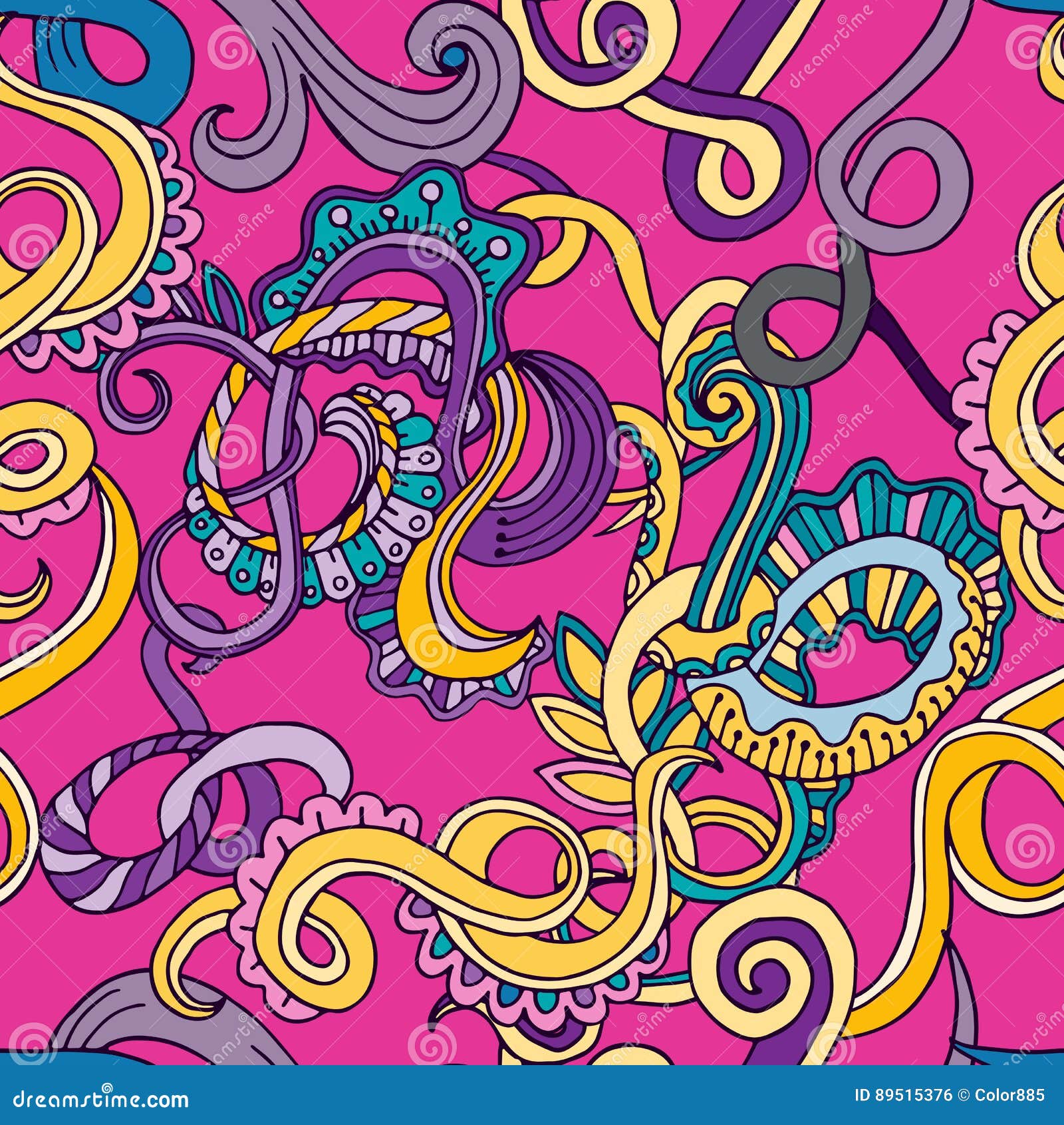 abstract sketch decorative doodles hand drawn ethnic pattern.