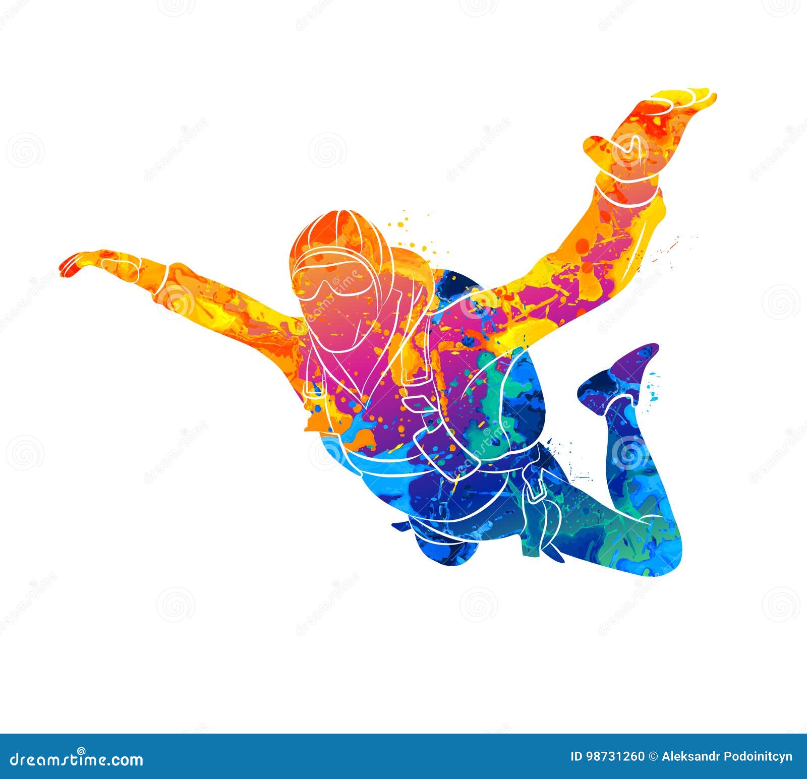 abstract skydiver paint