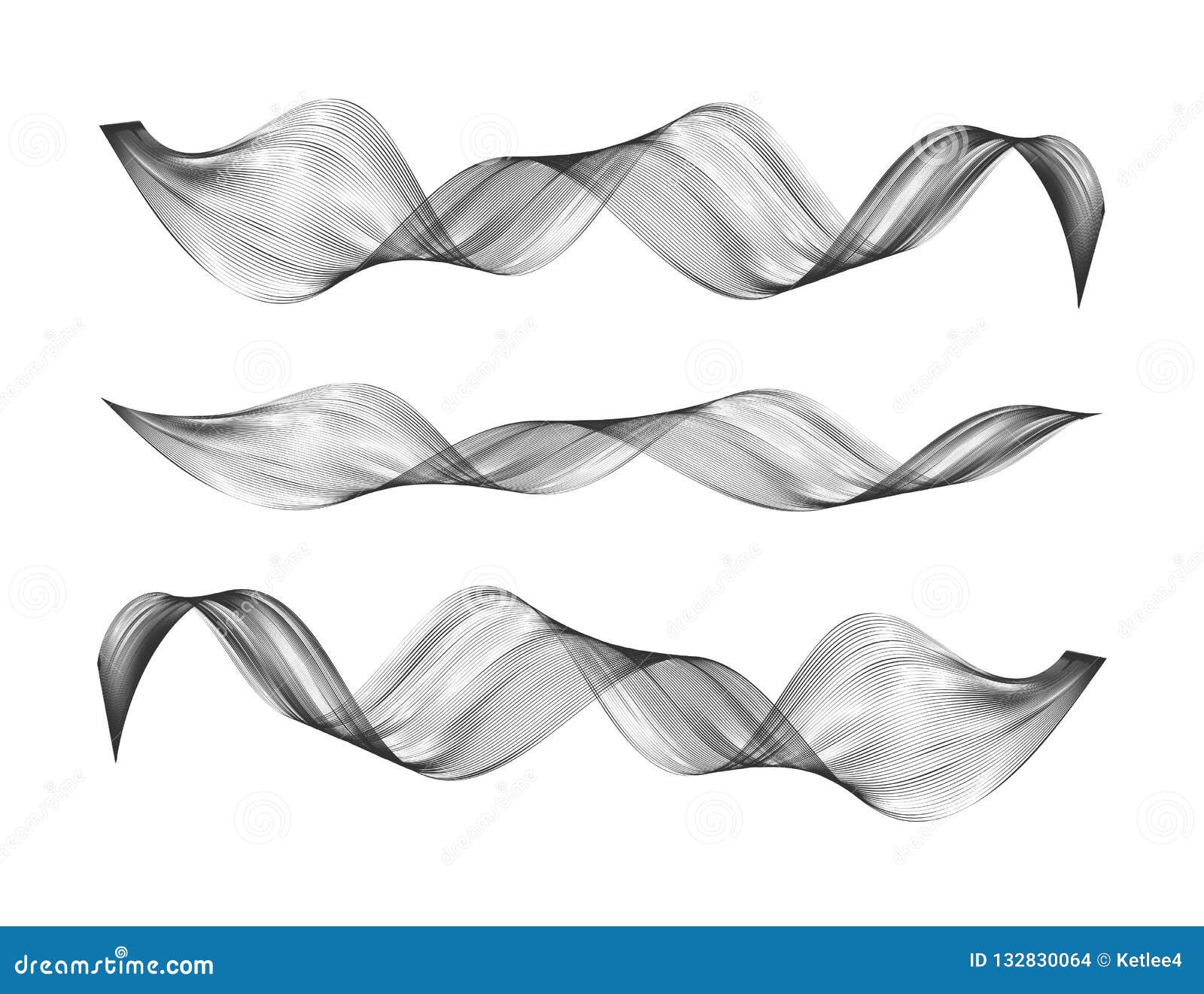 abstract smooth curve line   stylized wave of music