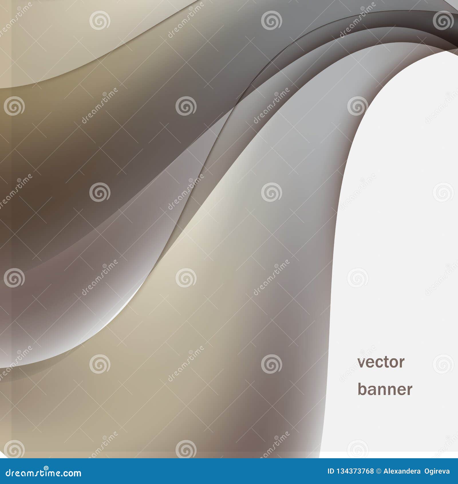 Abstract Smooth Gray Wave Vector. Curve Flow Grey Motion Illustration