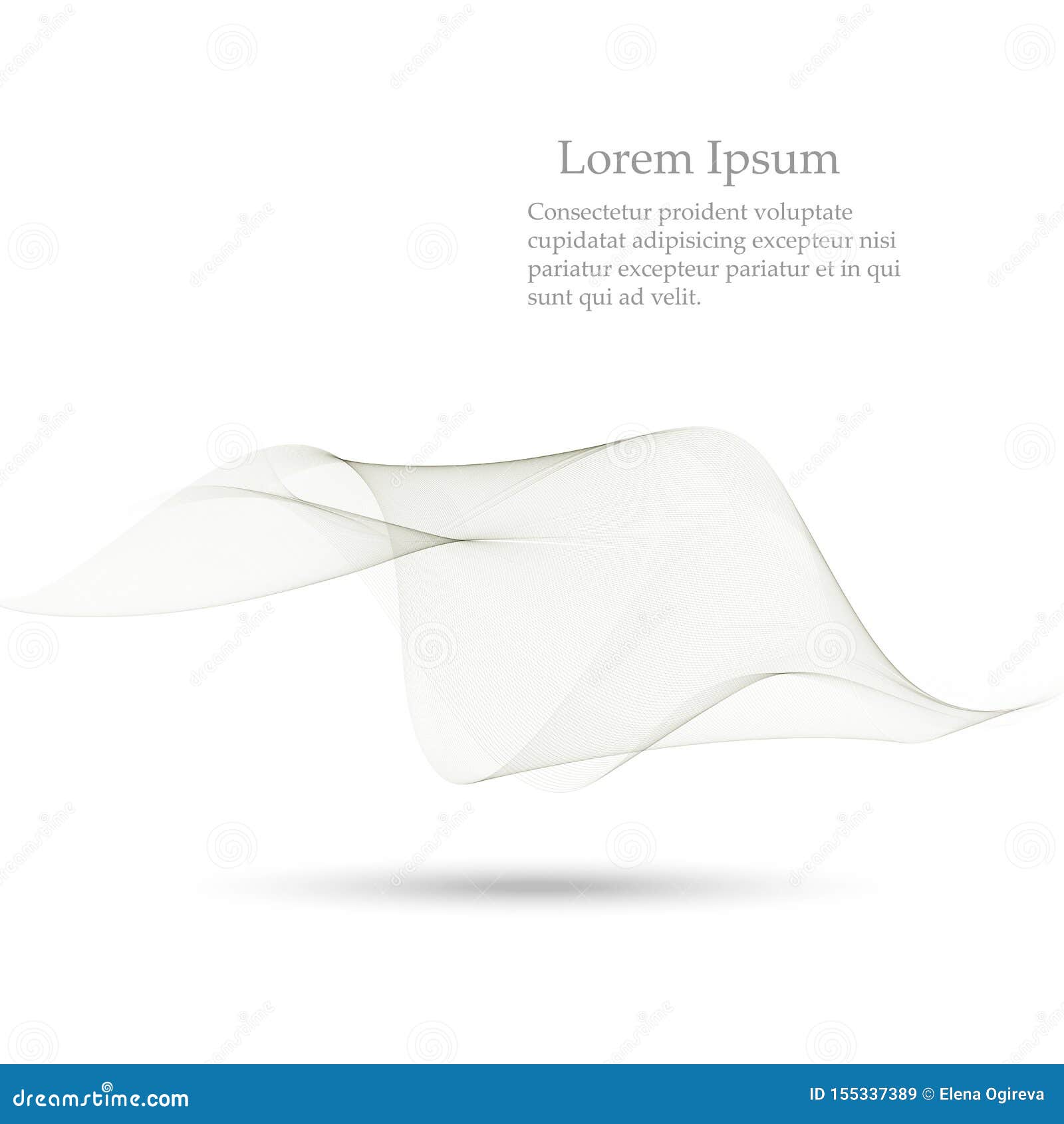 Abstract Smooth Gray Wave Vector. Curve Flow Grey Motion Illustration