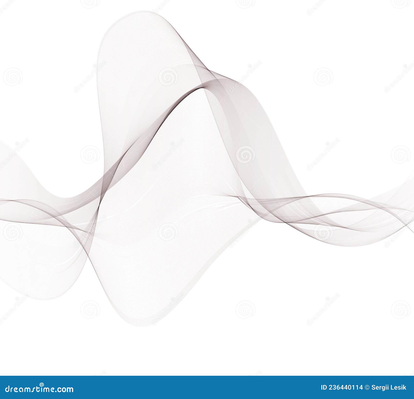 Abstract Smooth Gray Wave Vector. Curve Flow Grey Motion Illustration