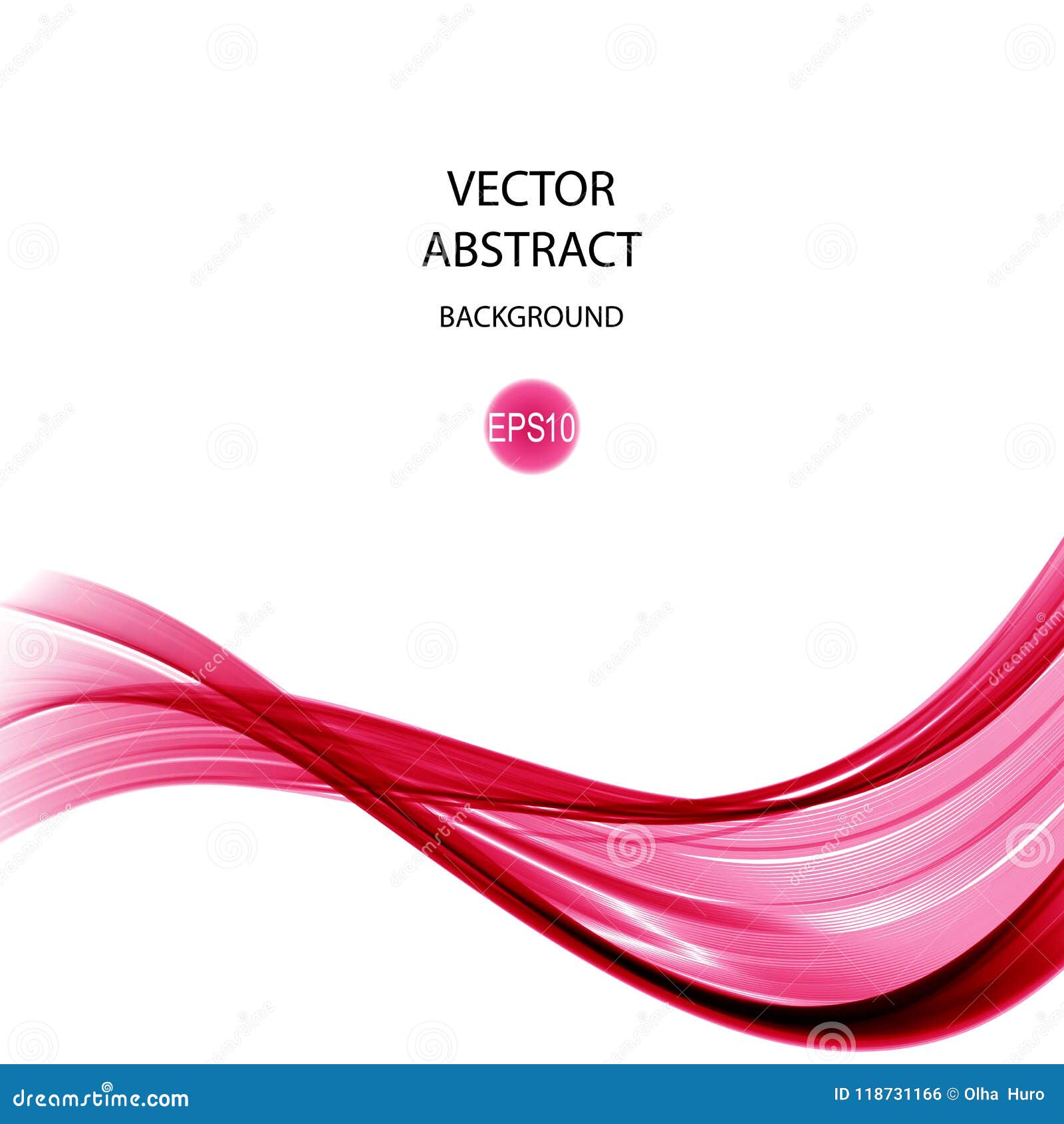 abstract soft smooth  template with pink wavy lines in elegant dynamic style on white background.