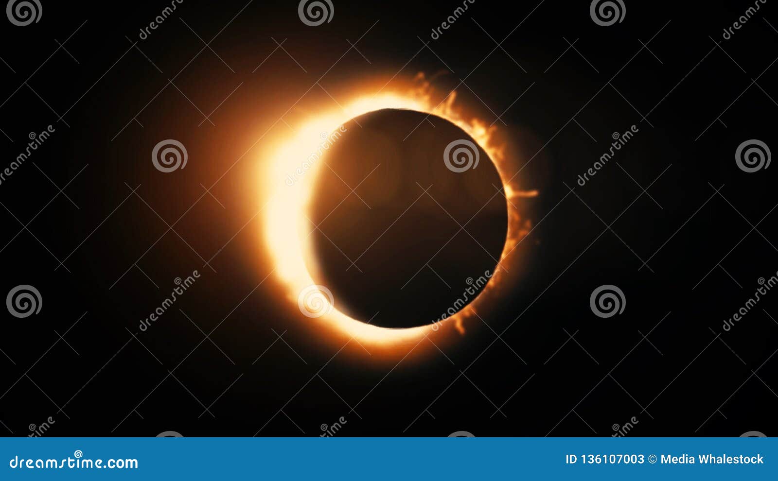 Abstract Solar Eclipse Caused by a Lunar Event with Ring of Fire on