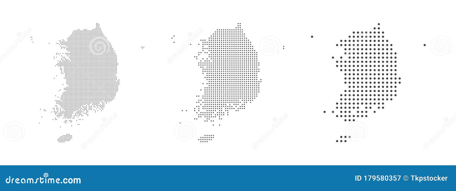 Abstract South Korea Map with Dot Pixel Spotted Modern Concept Design ...