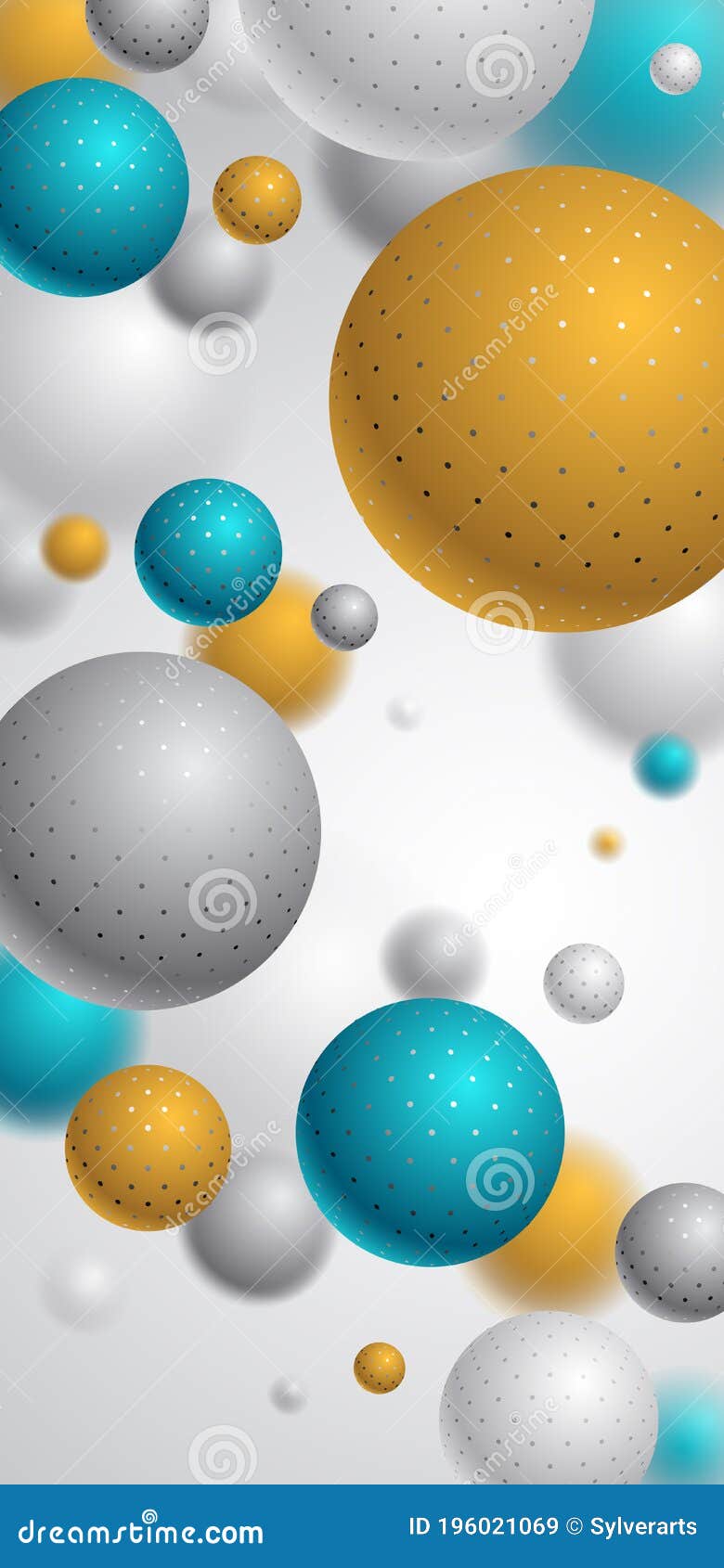 Abstract Spheres Vector Background for Phone, Composition of Flying Balls  Decorated with Dots Smartphone Wallpaper, 3D Mixed Stock Vector -  Illustration of composition, backdrop: 196021069