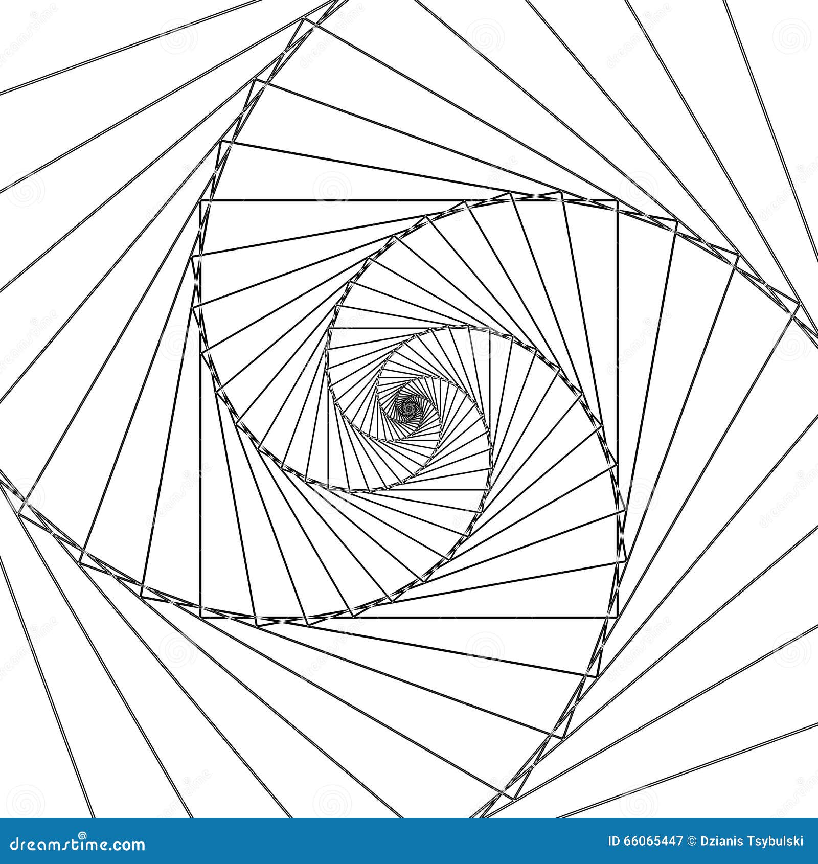 Abstract Spiral Lines Black And White Vector Background