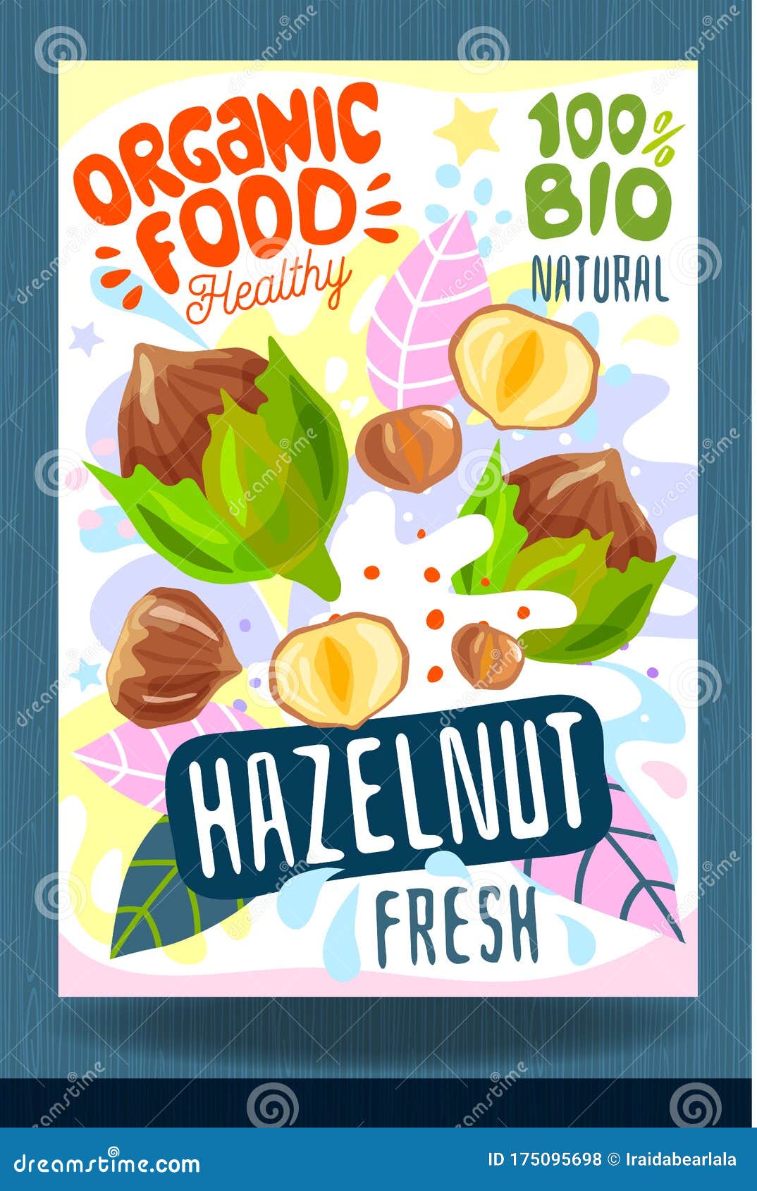 Abstract Splash Food Label Template. Colorful Brush Stroke. Nuts, Vegetables, Herbs, Spices ...