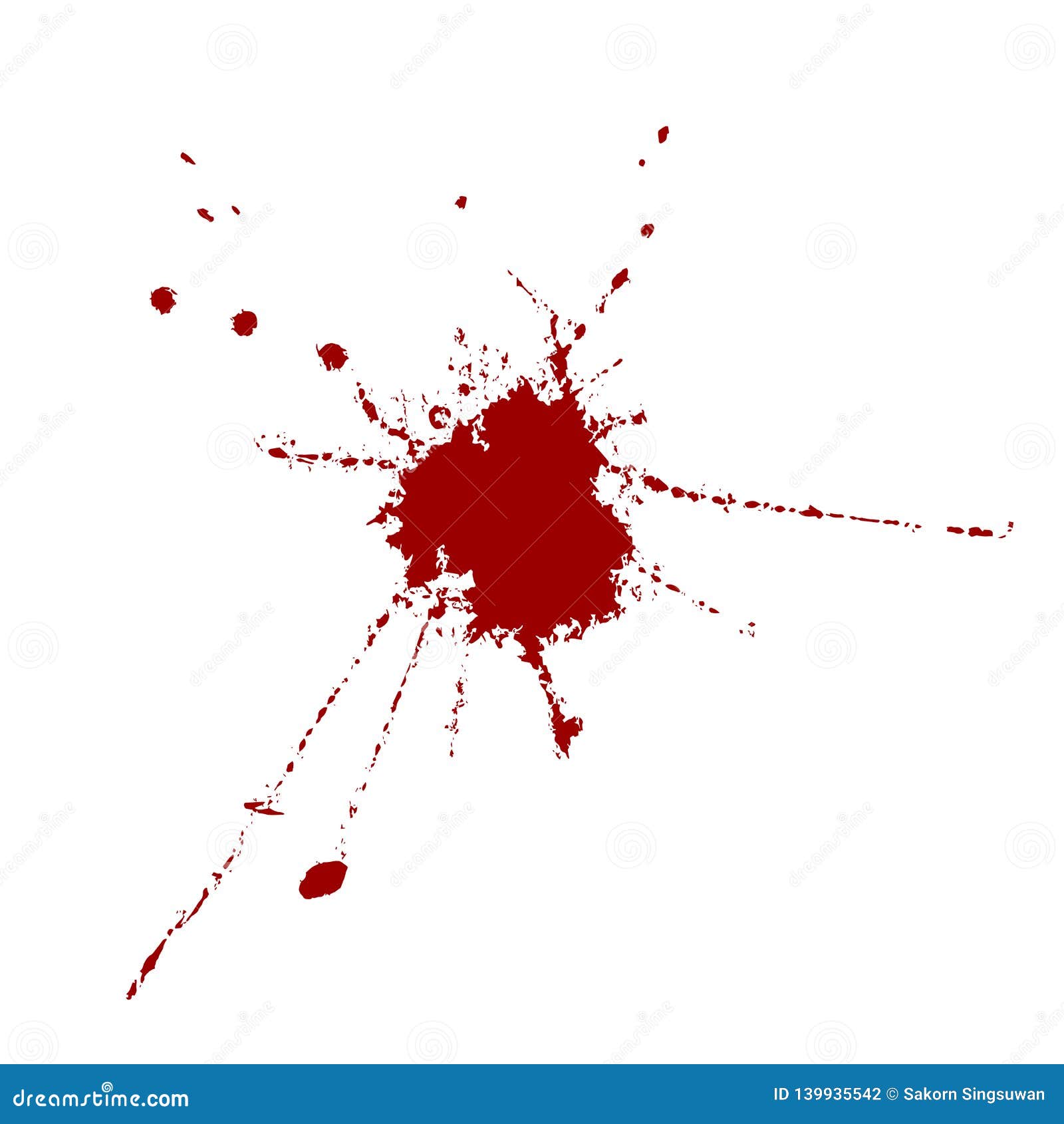 Abstract Splatter Red Color Design. Blood Splatter Isolated Stock