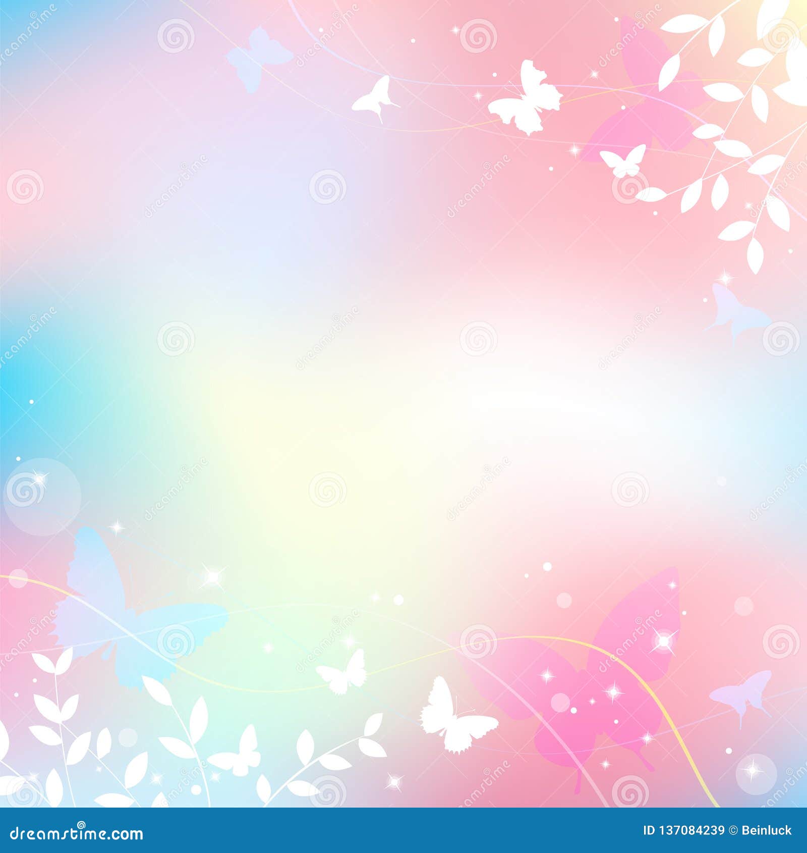 abstract spring summer background in light pink pastel color, sweet love theme with butterfly