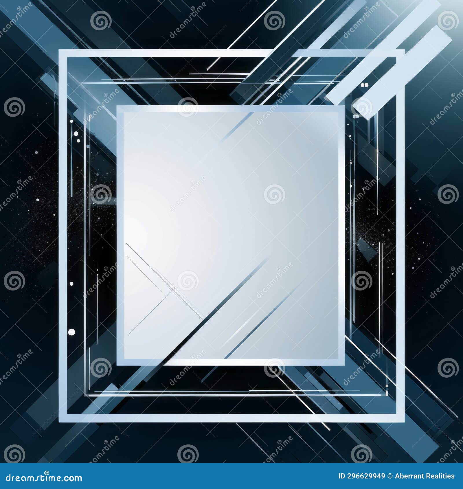 Abstract Square Frame on a Dark Blue Background Stock Illustration