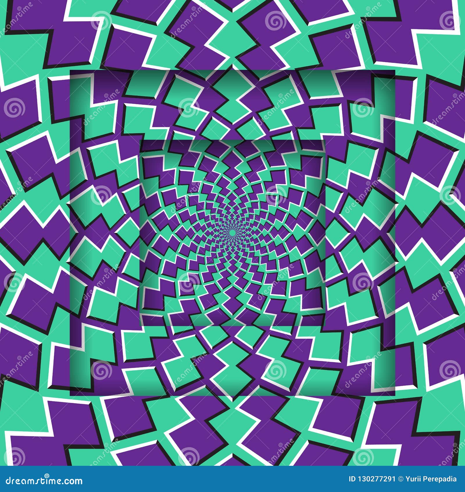 Abstract Square Frames with a Moving Circular Purple Green Pattern ...