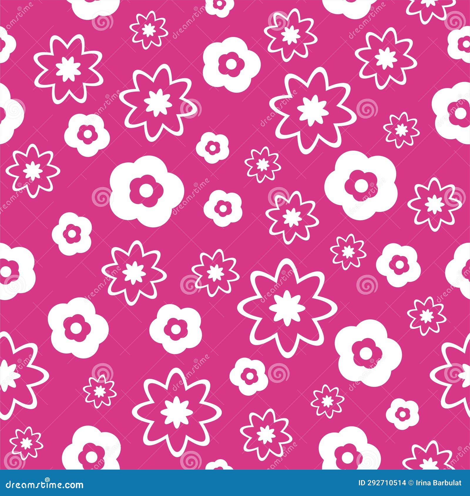 abstract square seamless pattern with cute chamomile flowers. retro floral pink background surface , textile, print, wrapp