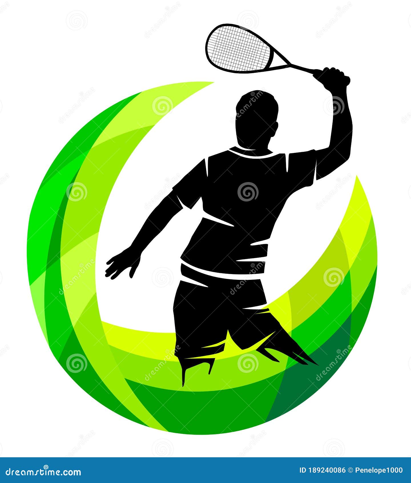Abstract Squash Player Graphic in Vector Quality. Stock Vector