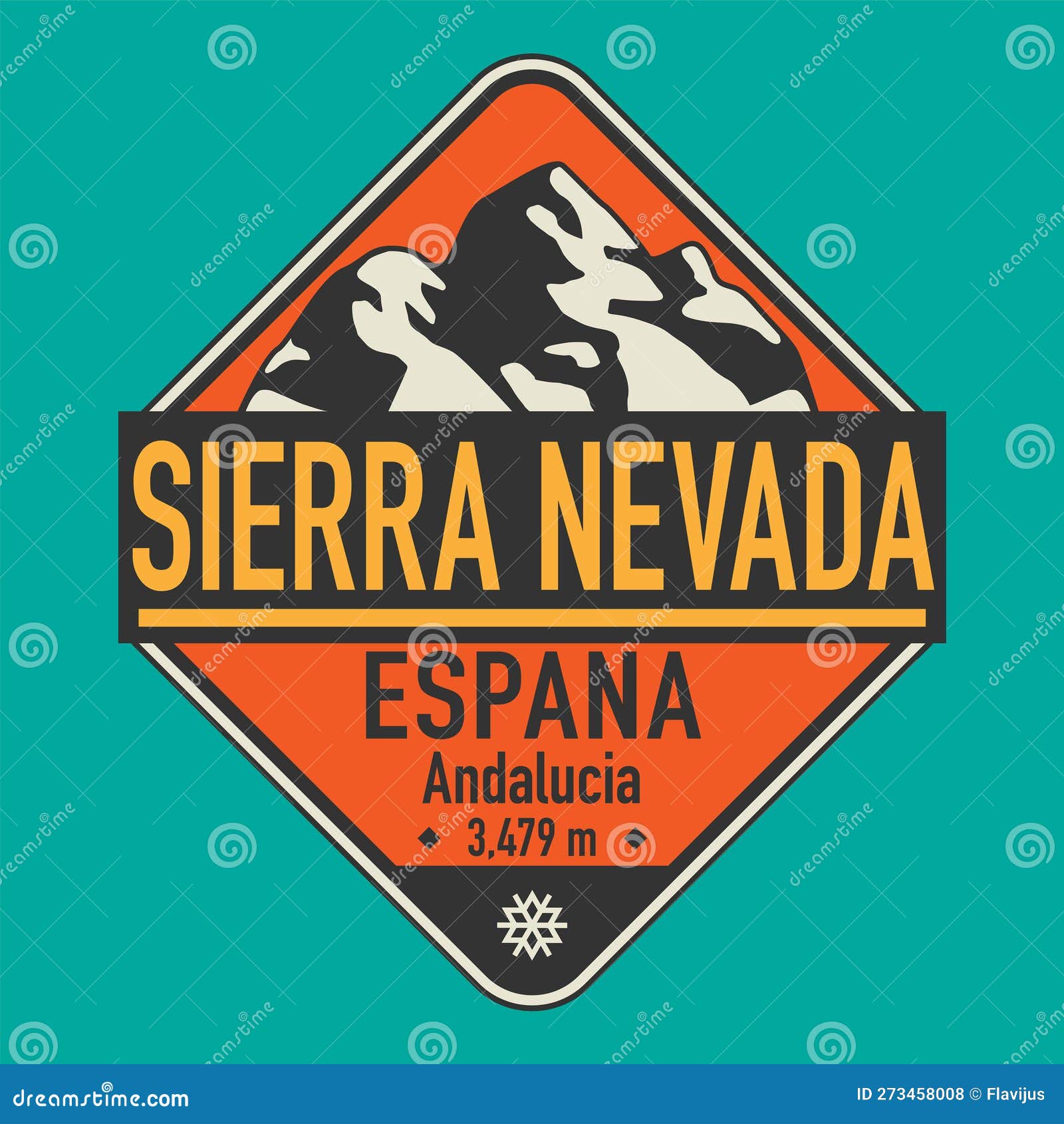 abstract semblem with sierra nevada, spain