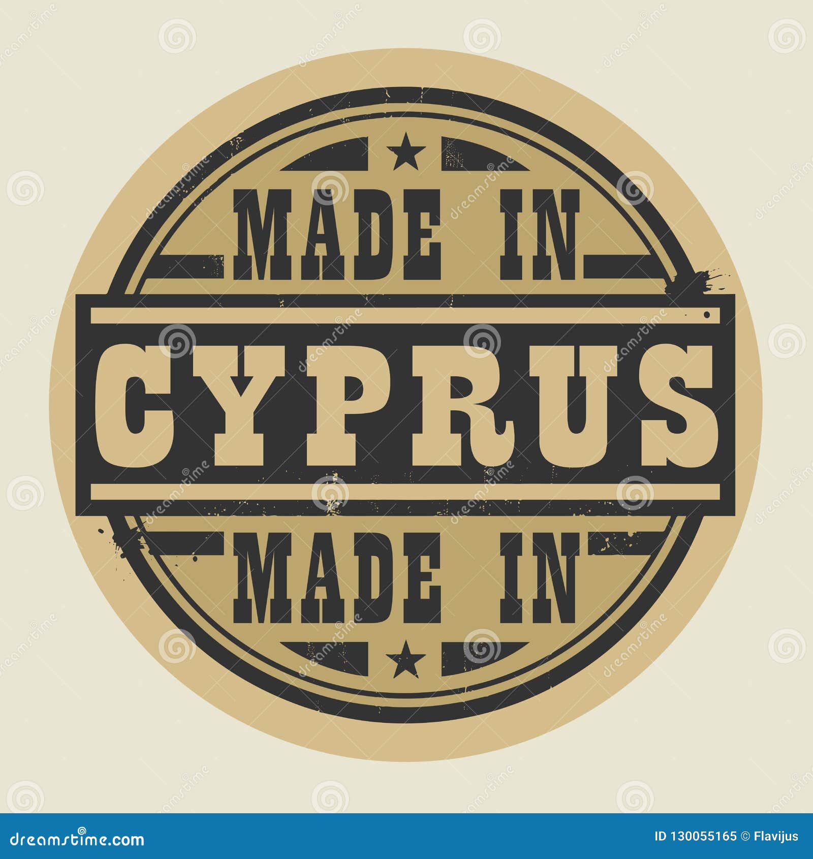 Abstract Stamp or Label with Text Made in Cyprus Stock Vector