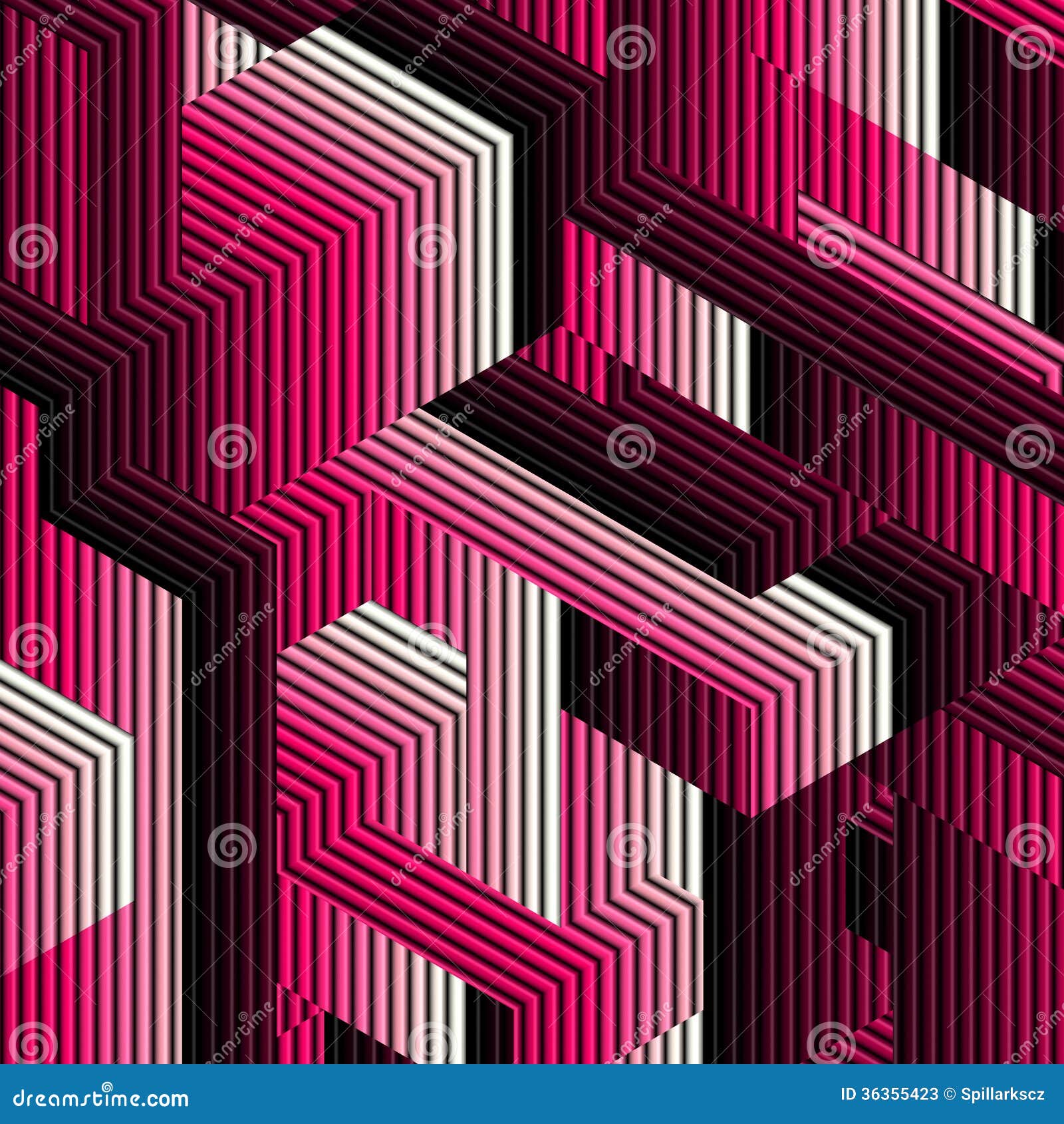 Abstract Striped Pink Gradient Backdrop Stock Illustration