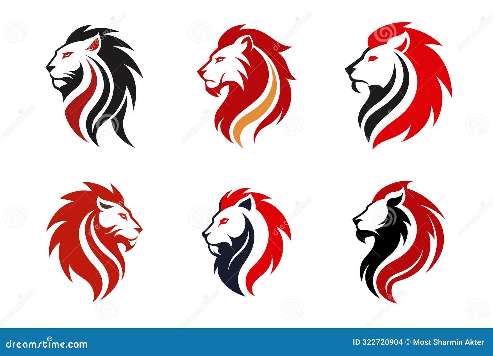 abstract stylish lion logo - two colors  .