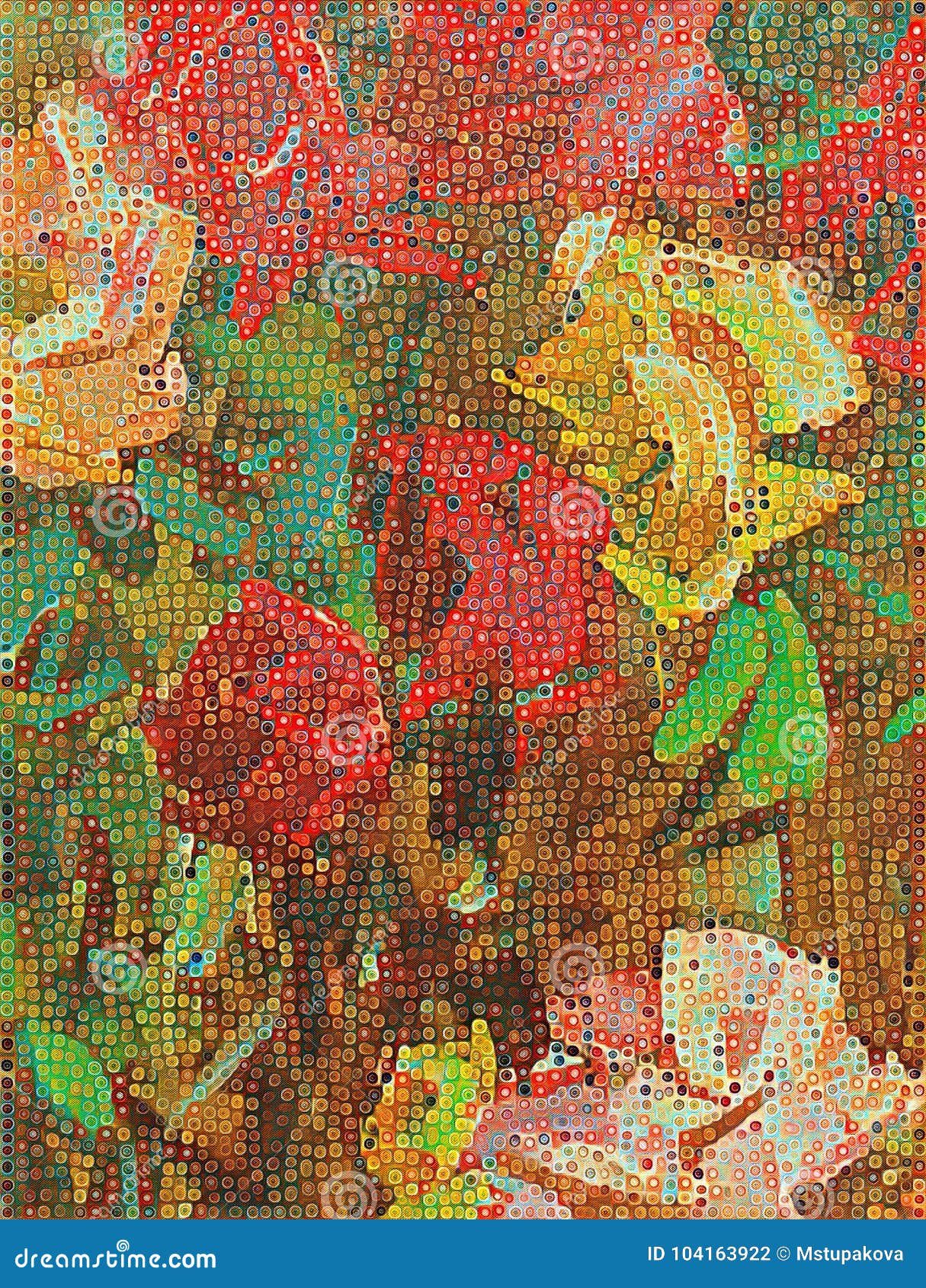 abstract stylized acrylic painting on textured canvas